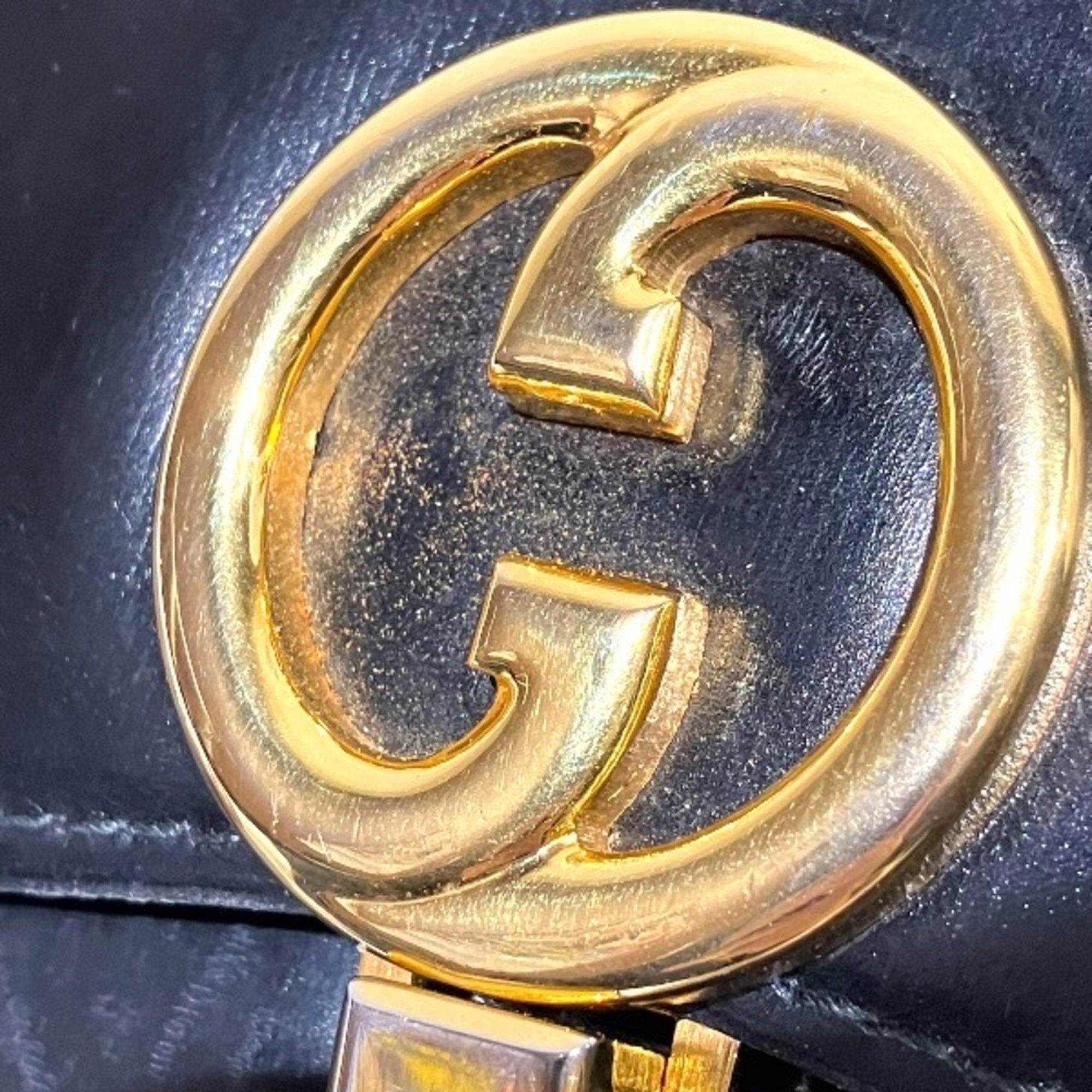 Gucci Black Leather Handbag Shoulder Bag (Pre-Owned)