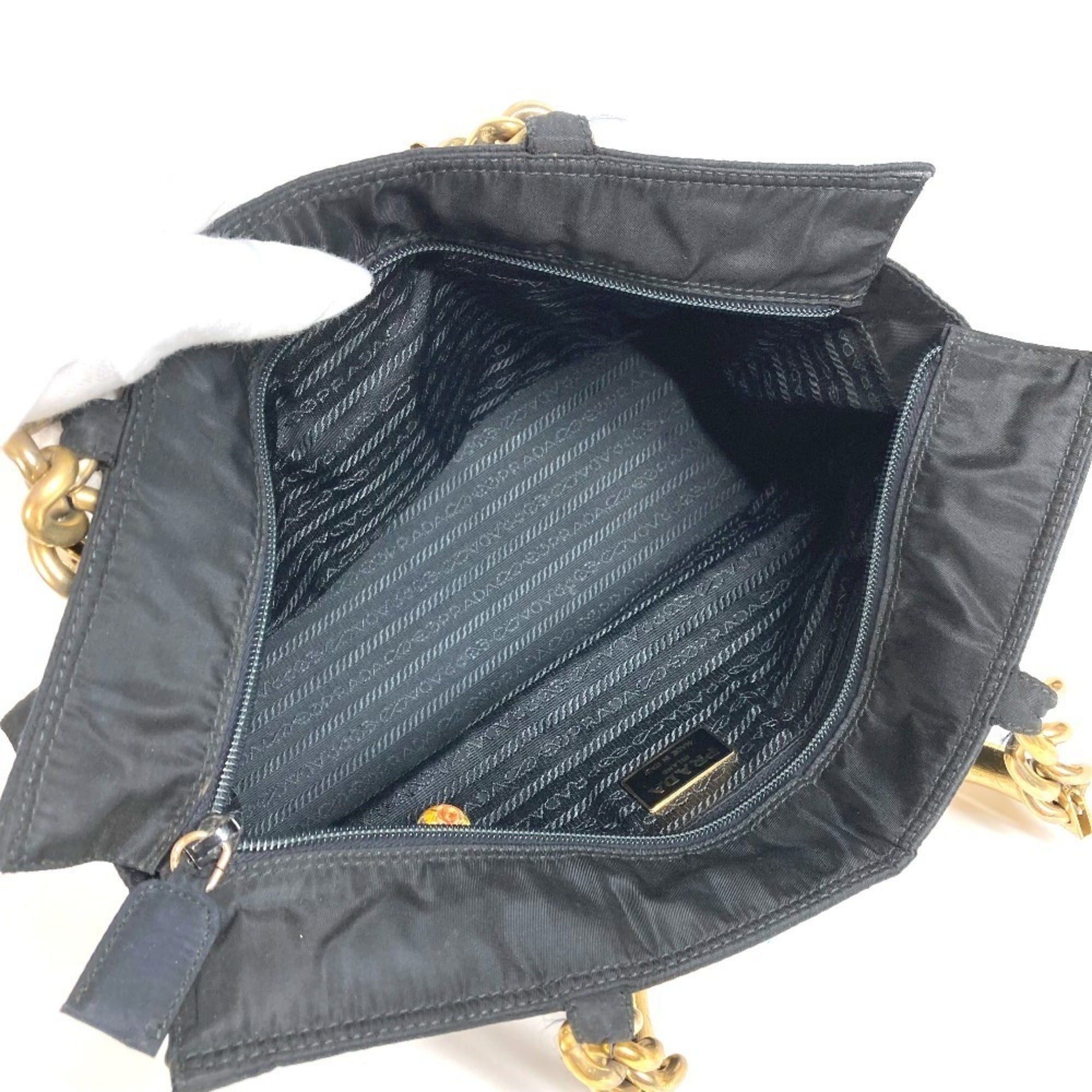 Prada Black Nylon Handbag Tote Bag (Pre-Owned)