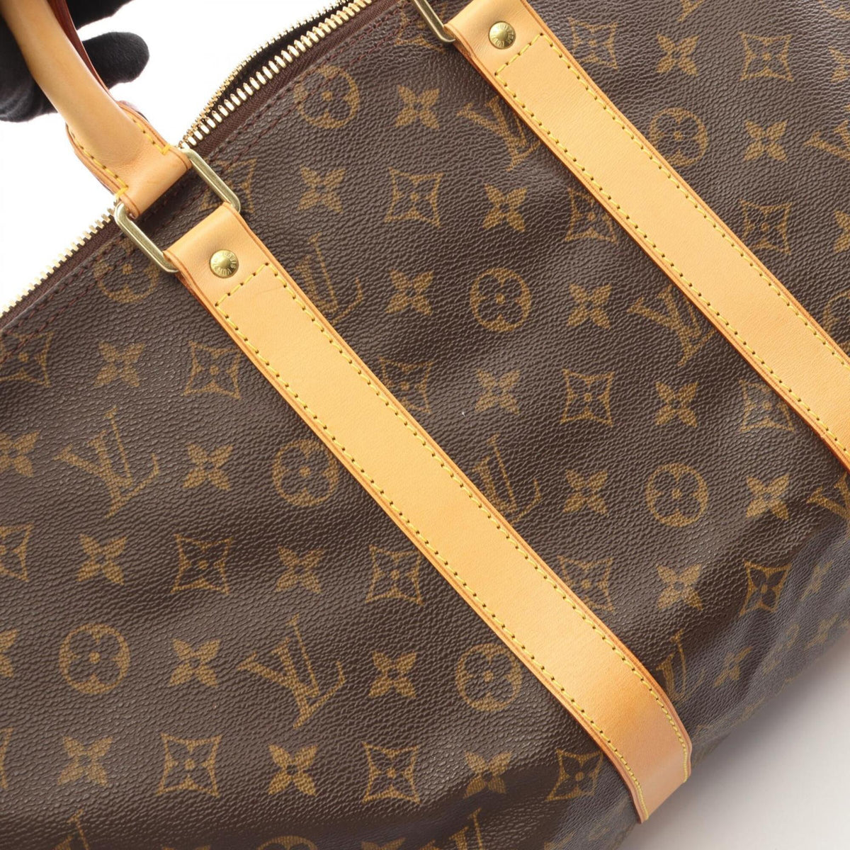 Louis Vuitton Monogram Brown Coated Canvas Leather Boston Bag (Pre-Owned)