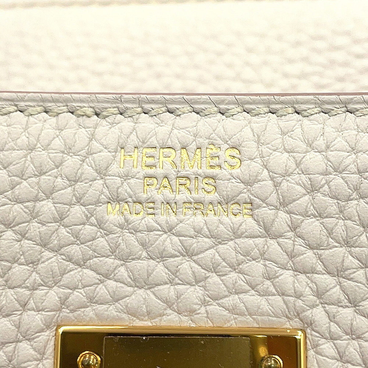 Hermes Birkin Gold Taurillon Clemence Leather Handbag (Pre-Owned)
