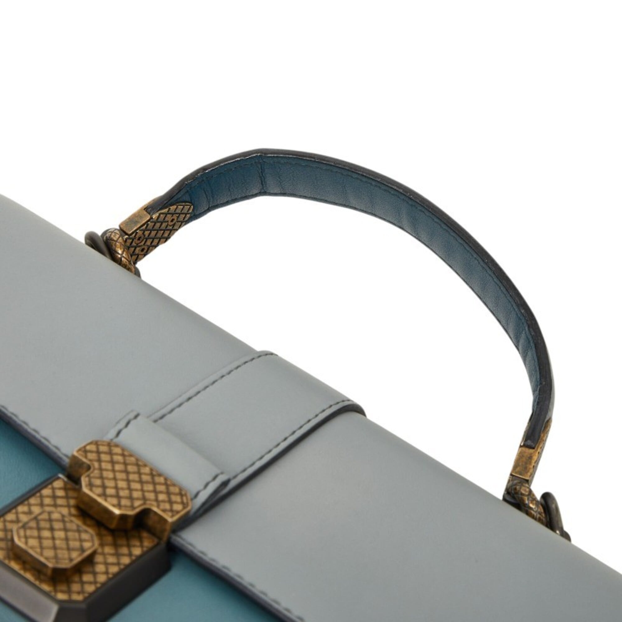 Bottega Veneta Light Blue Leather Handbag Shoulder Bag (Pre-Owned)