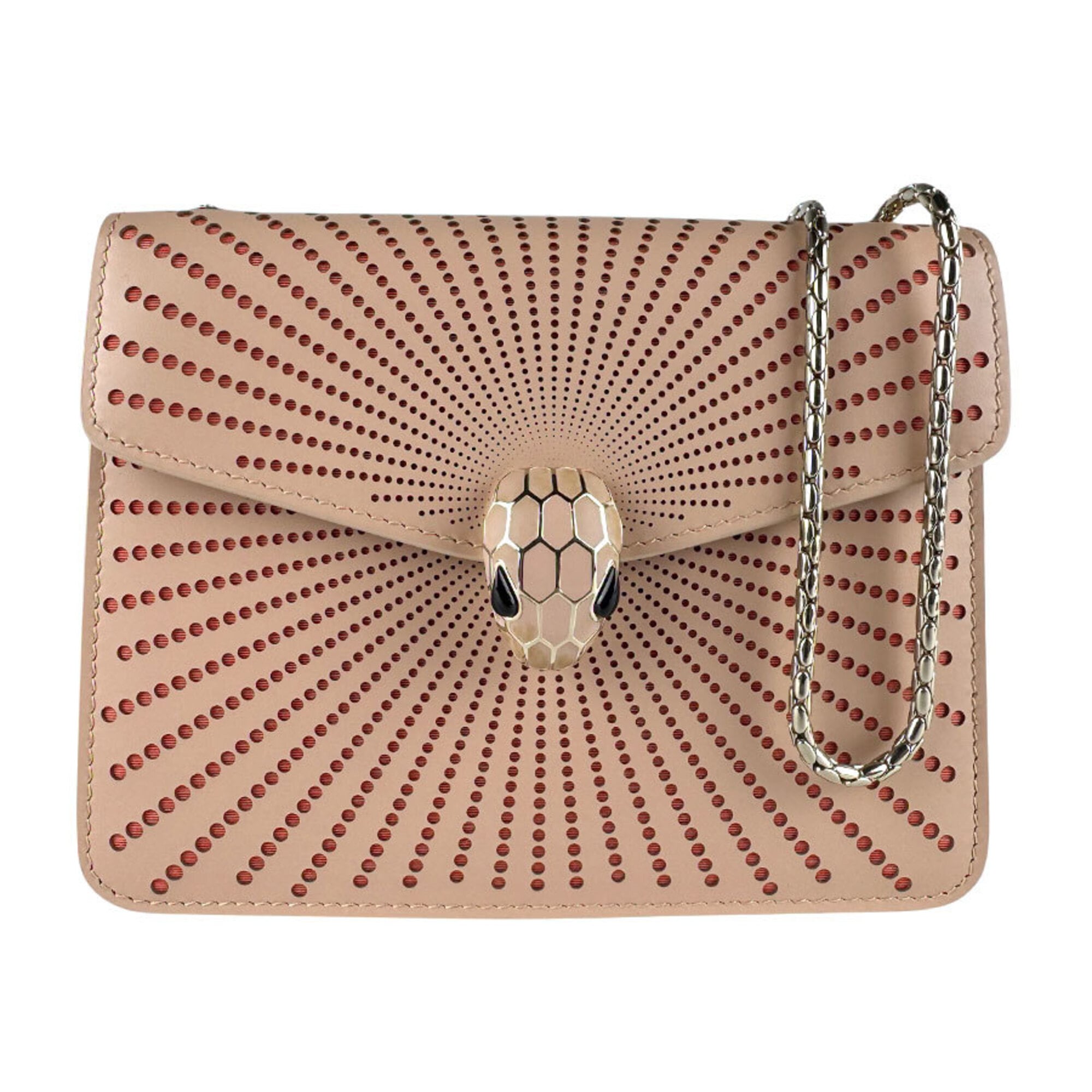 Bvlgari Pink Beige Leather Shoulder Bag (Pre-Owned)