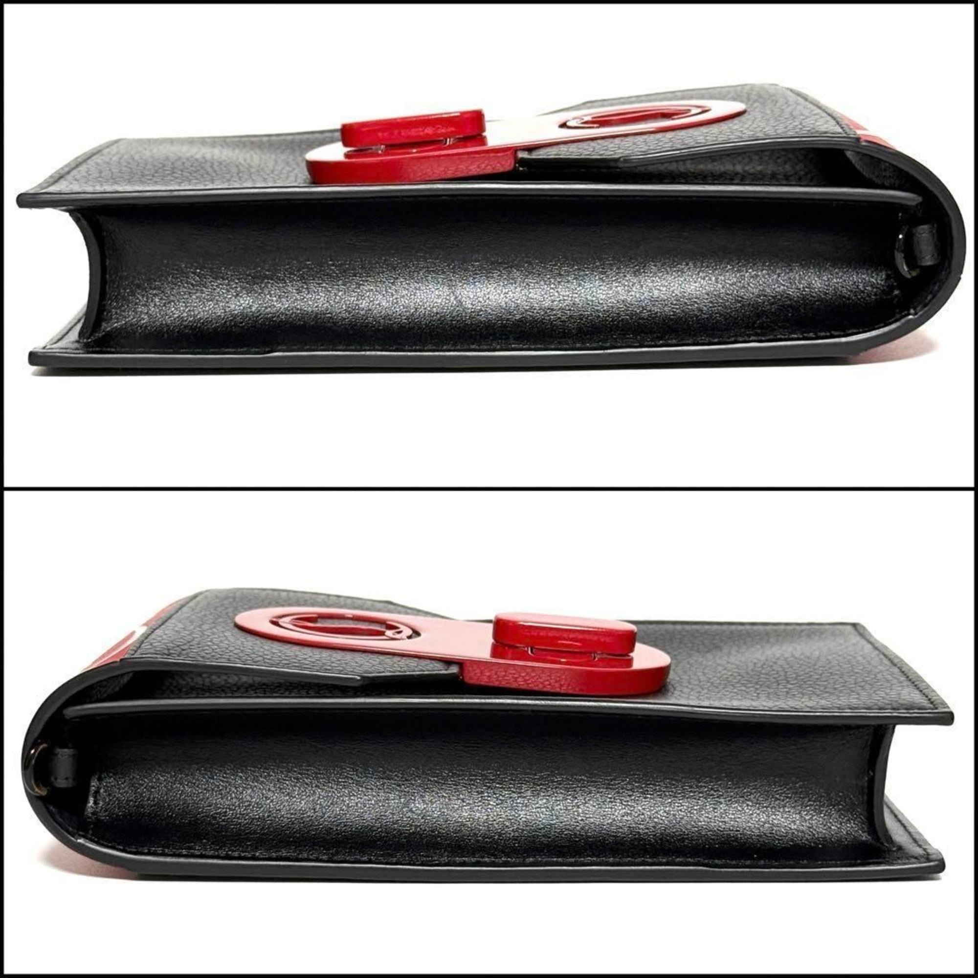 Christian Louboutin Black Leather Metal Pouch Shoulder Bag (Pre-Owned)
