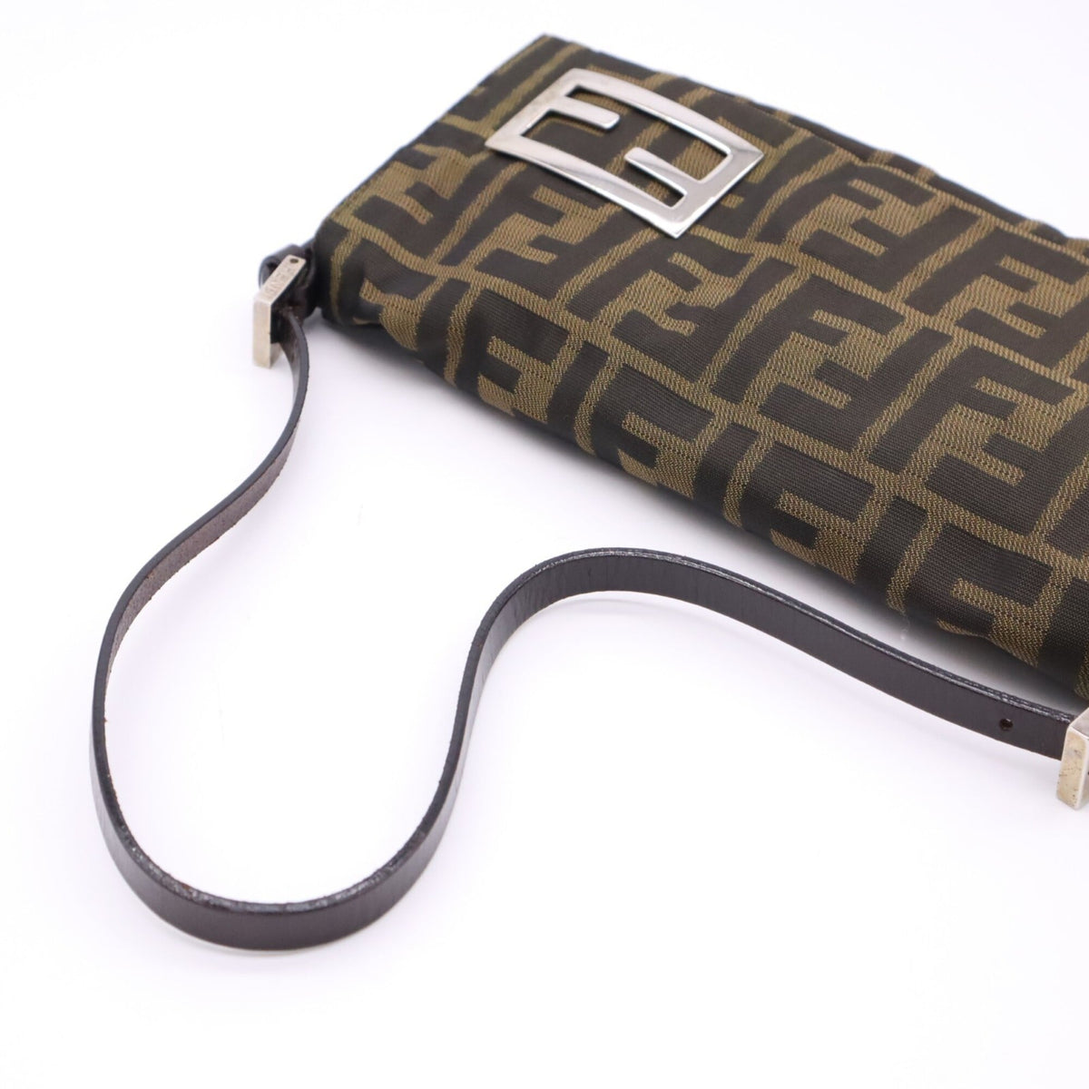 Fendi Zucca Brown Canvas Leather Shoulder Bag (Pre-Owned)