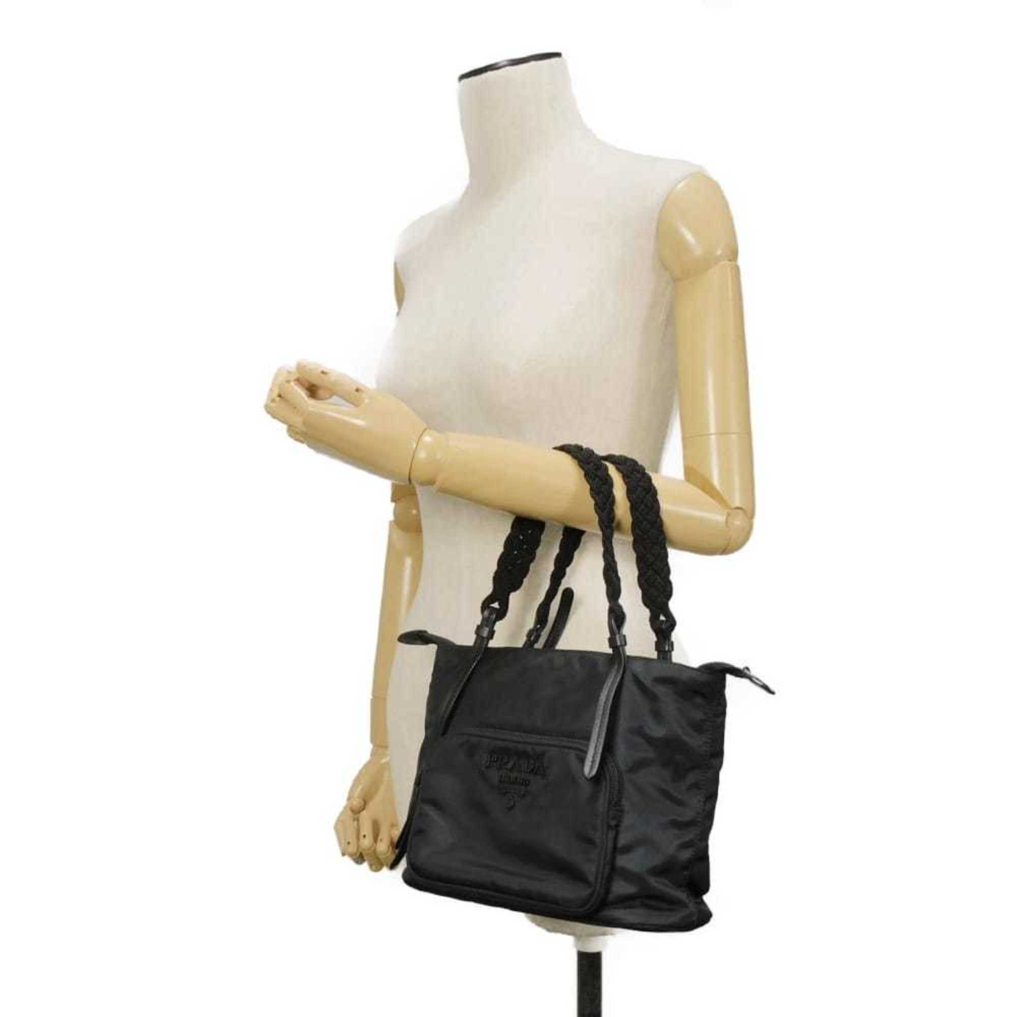 Prada Black Nero Nylon Shoulder Bag Tote Bag (Pre-Owned)