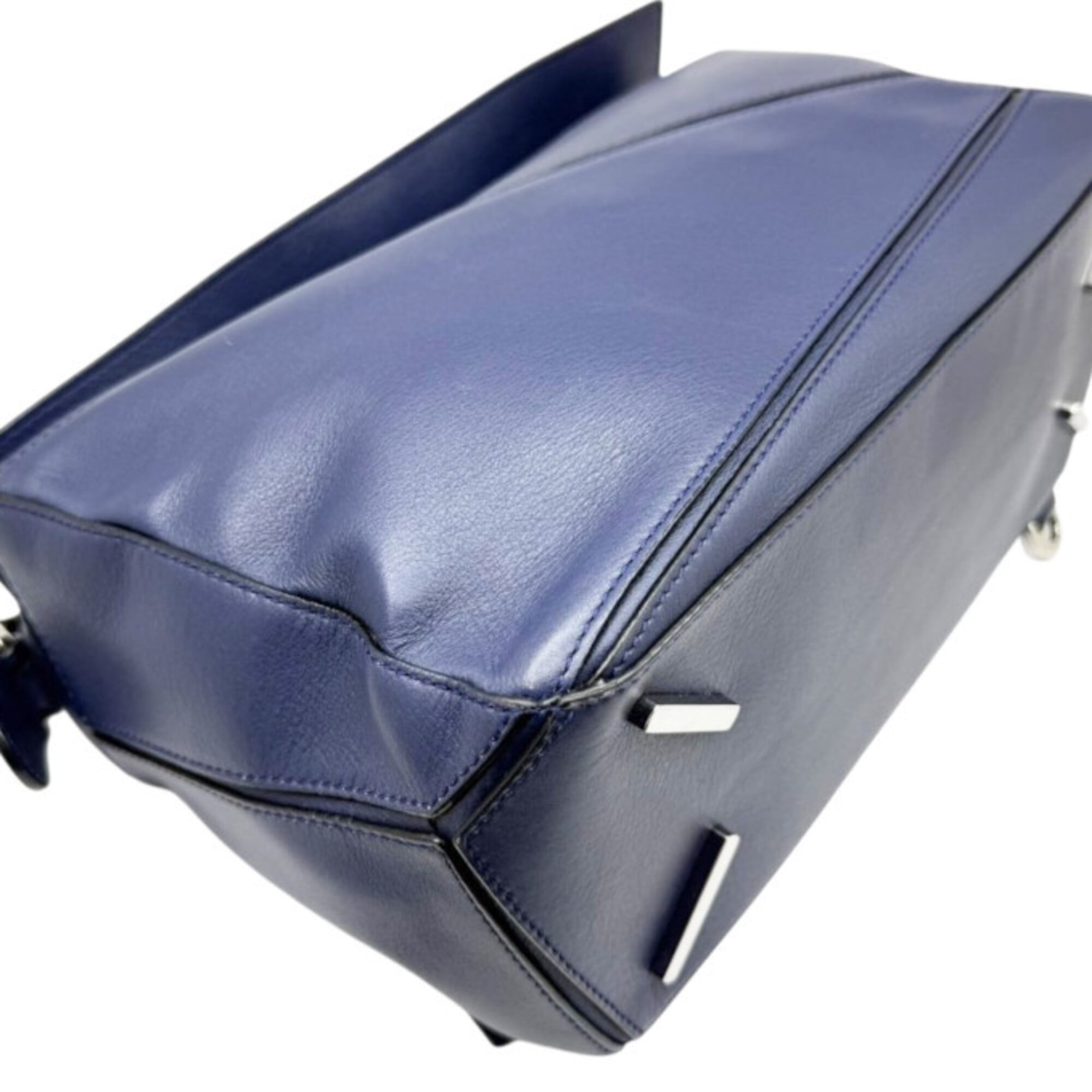 Loewe Navy Leather Handbag Shoulder Bag (Pre-Owned)