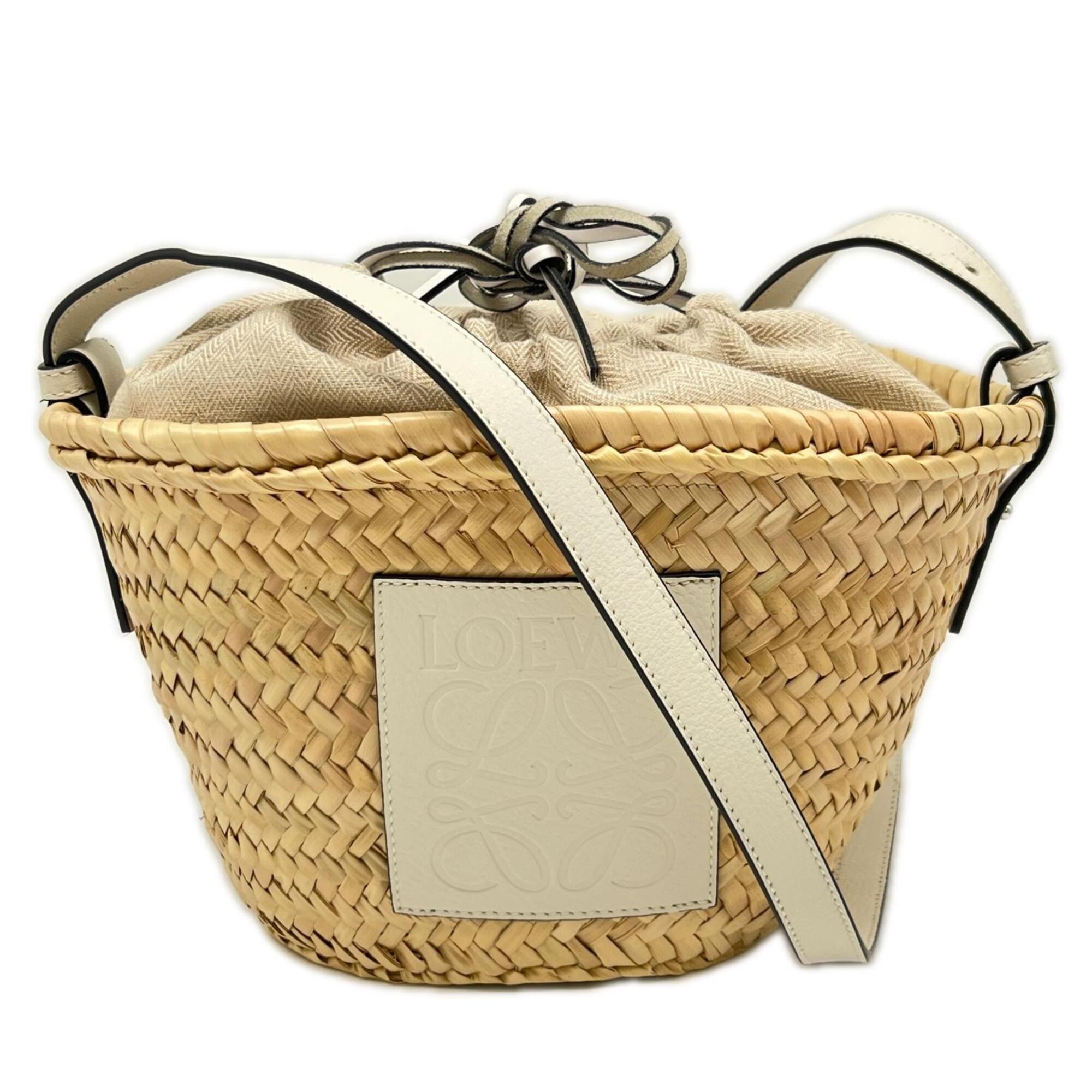 Loewe Beige White Leather Handbag (Pre-Owned)