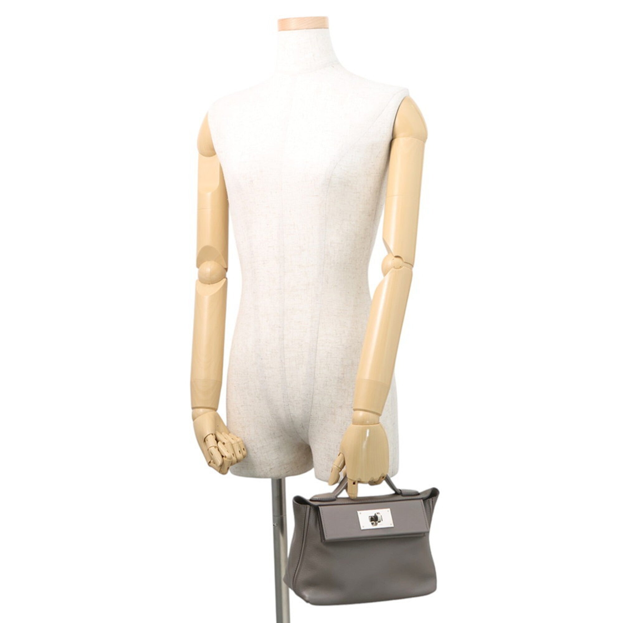 Hermes Etain Swift Leather Handbag Shoulder Bag (Pre-Owned)