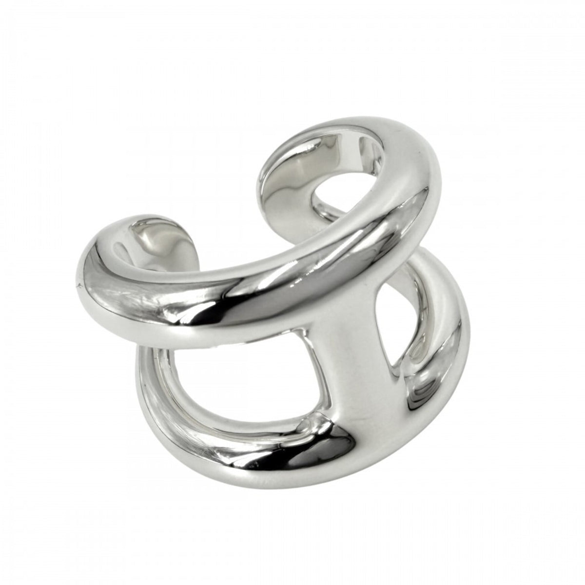 Hermes Silver Silver 925 Band Ring (Pre-Owned)