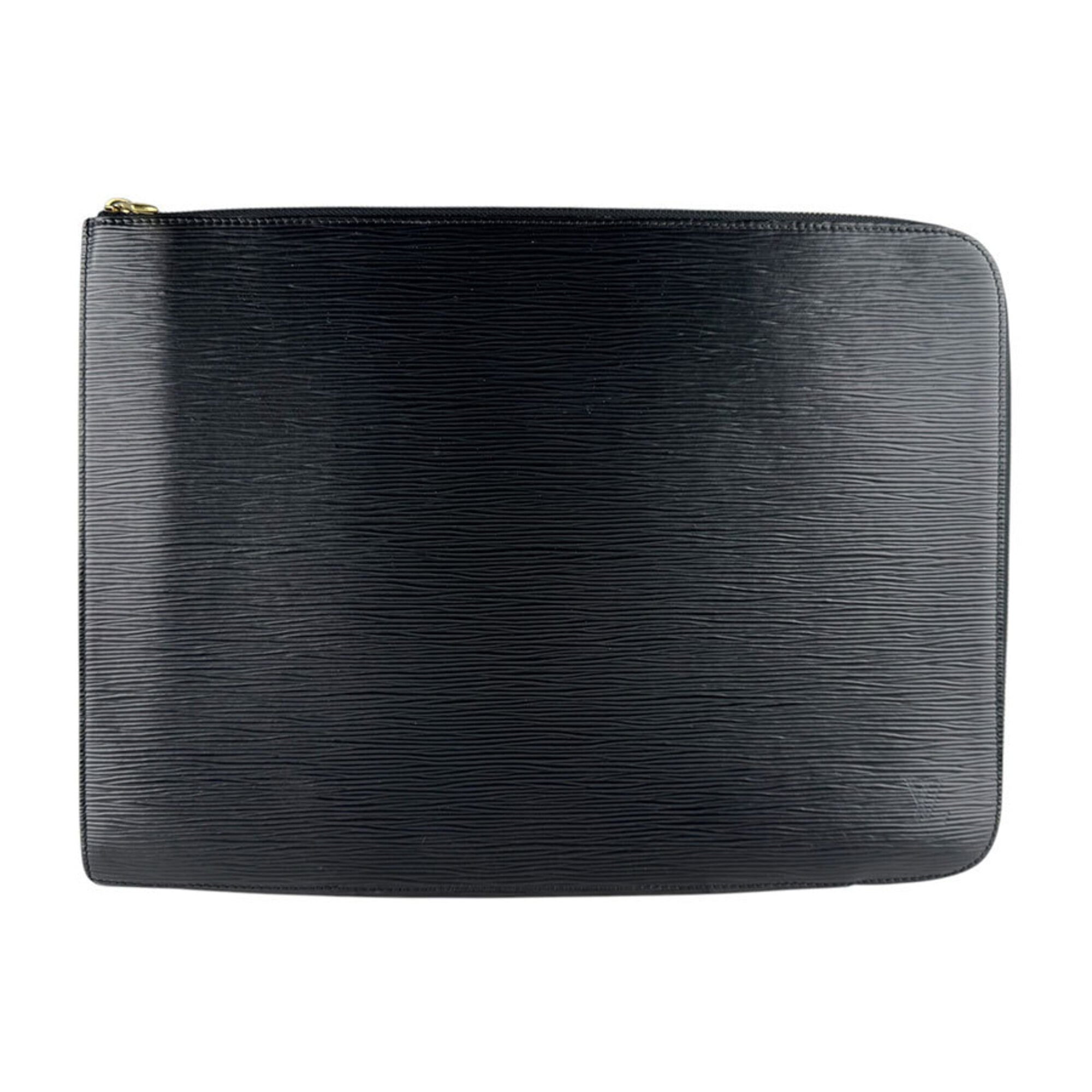 Louis Vuitton Noir Epi Leather Clutch Bag Document Case (Pre-Owned)