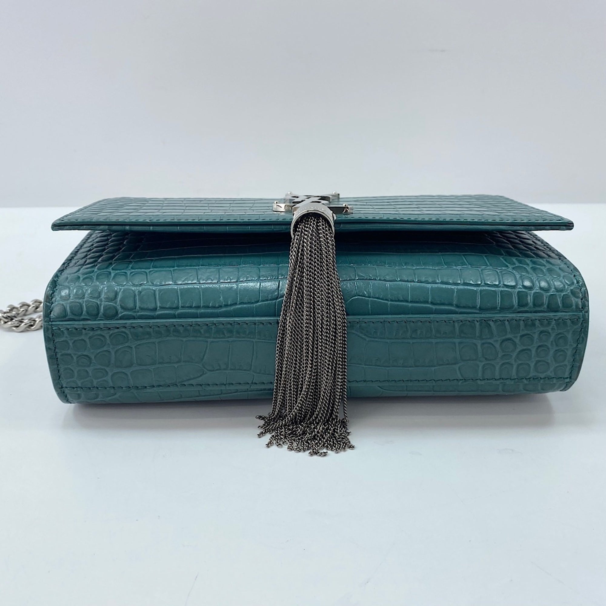 Yves Saint Laurent Green Leather Shoulder Bag (Pre-Owned)