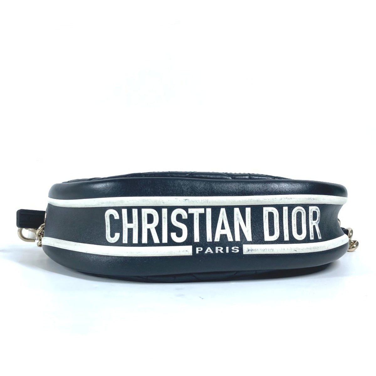 Christian Dior Black White Leather Handbag Shoulder Bag (Pre-Owned)