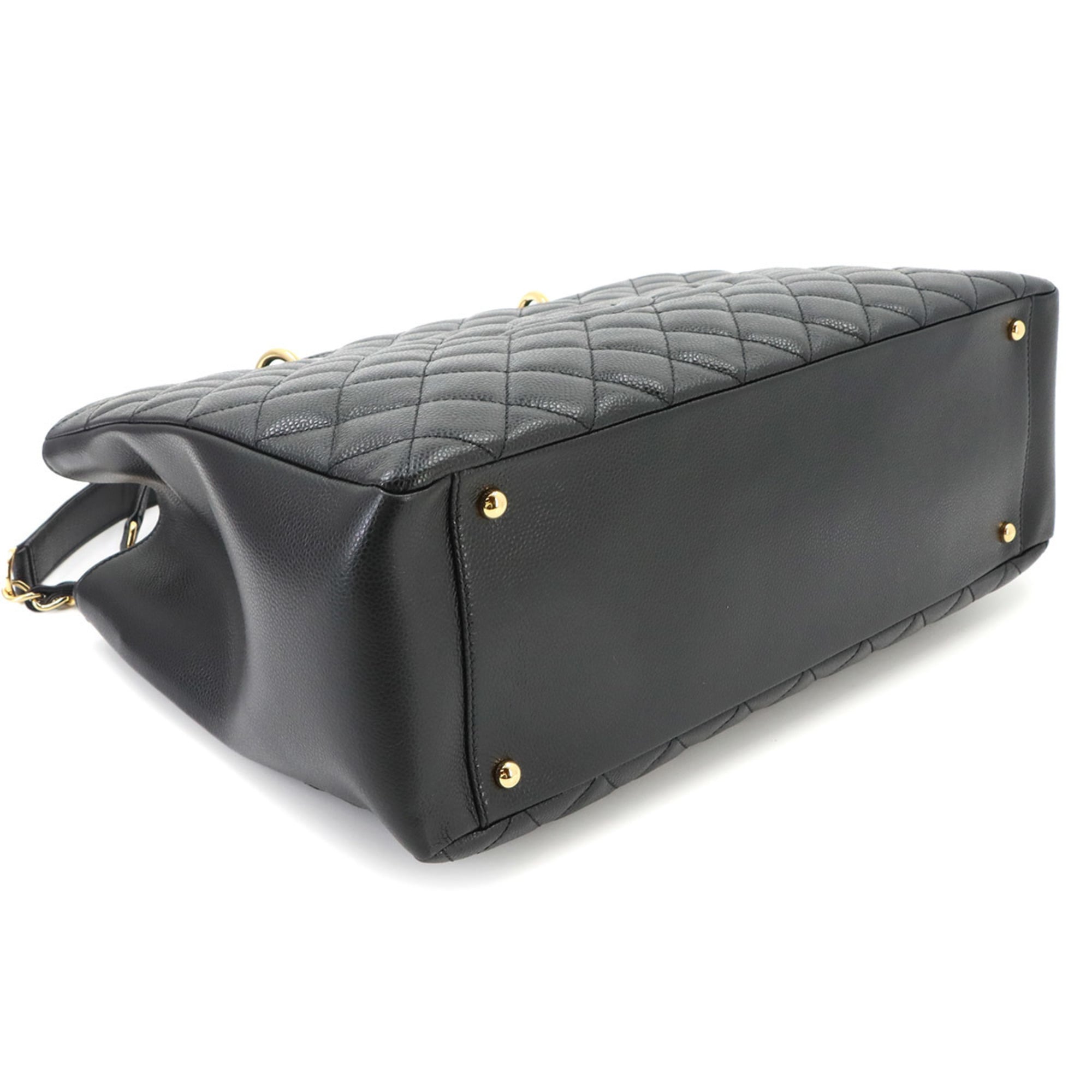 Chanel Black Grained Calfskin Handbag Tote Bag (Pre-Owned)