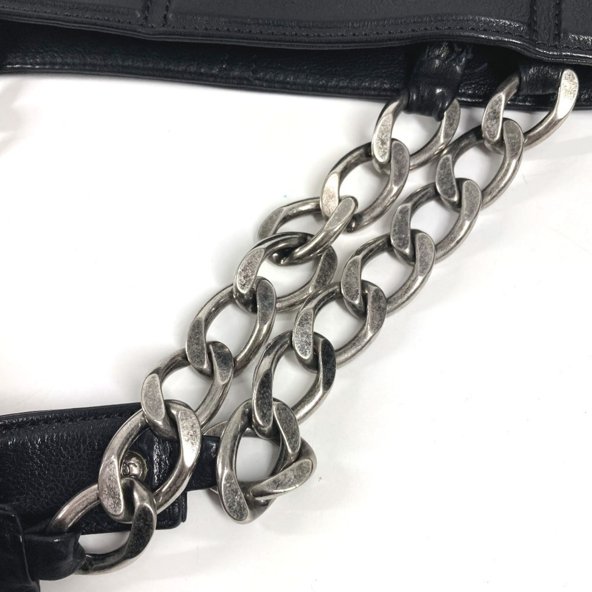 Chanel Black Leather Shoulder Bag Tote Bag (Pre-Owned)