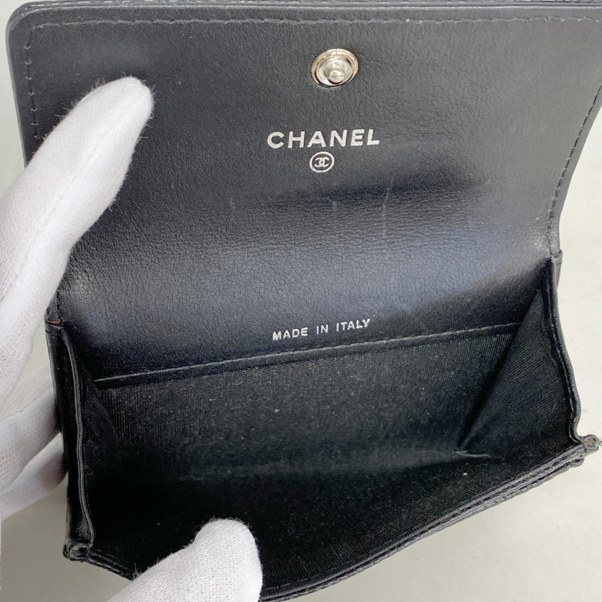 Chanel Black Grained Calfskin Coin Purse/Coin Case (Pre-Owned)