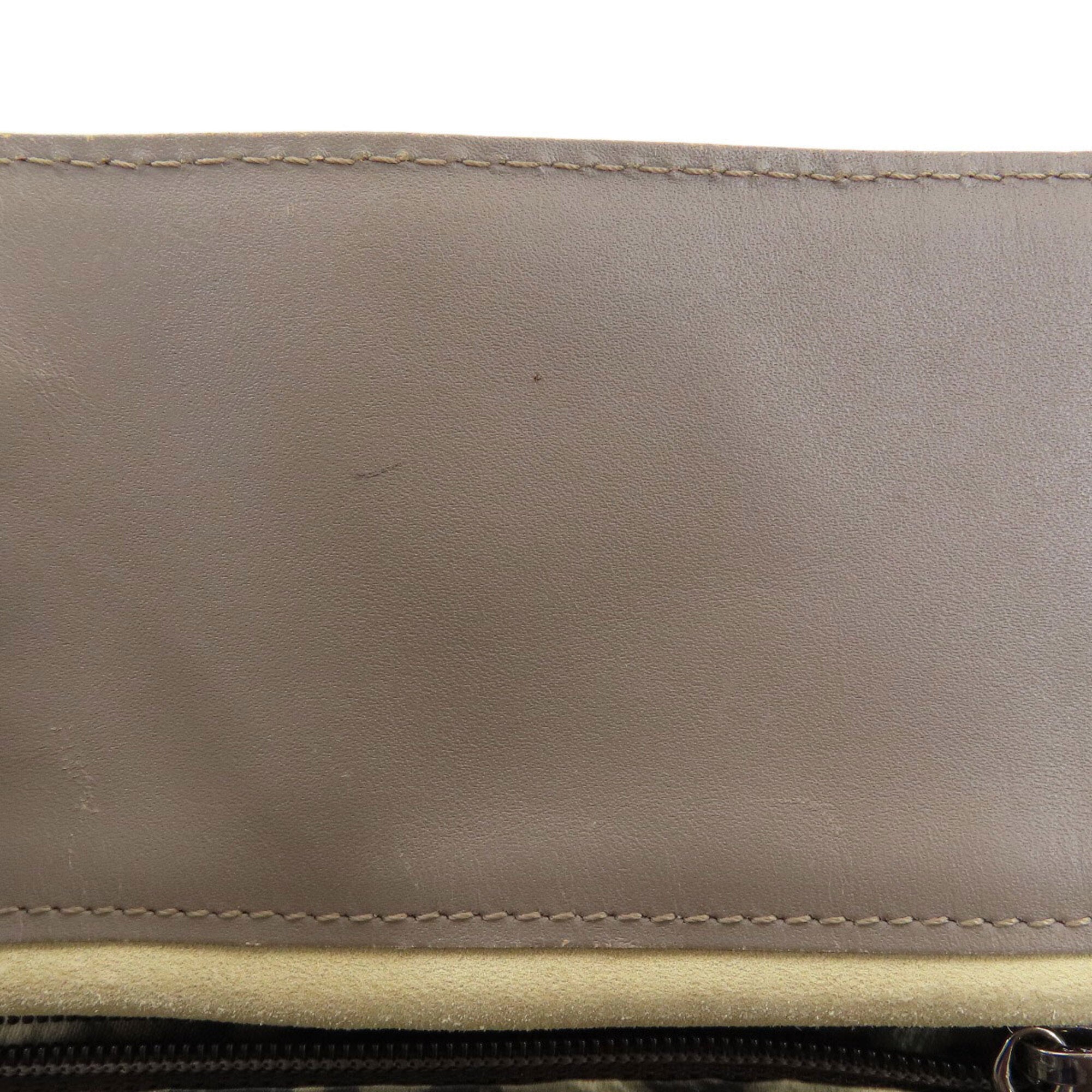 Longchamp Grayish Leather Tote Bag (Pre-Owned)