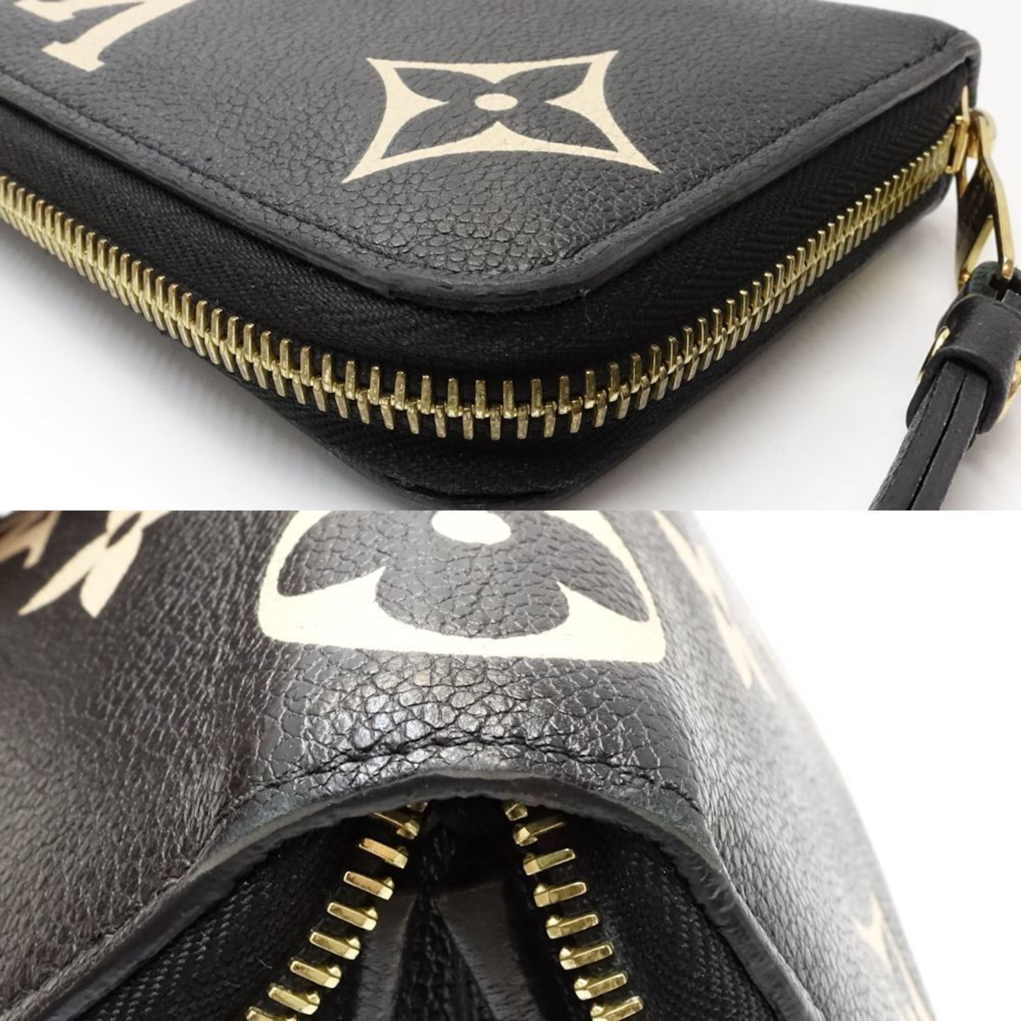 Louis Vuitton Beige Black Monogram Long Wallet (Bi-Fold) (Pre-Owned)