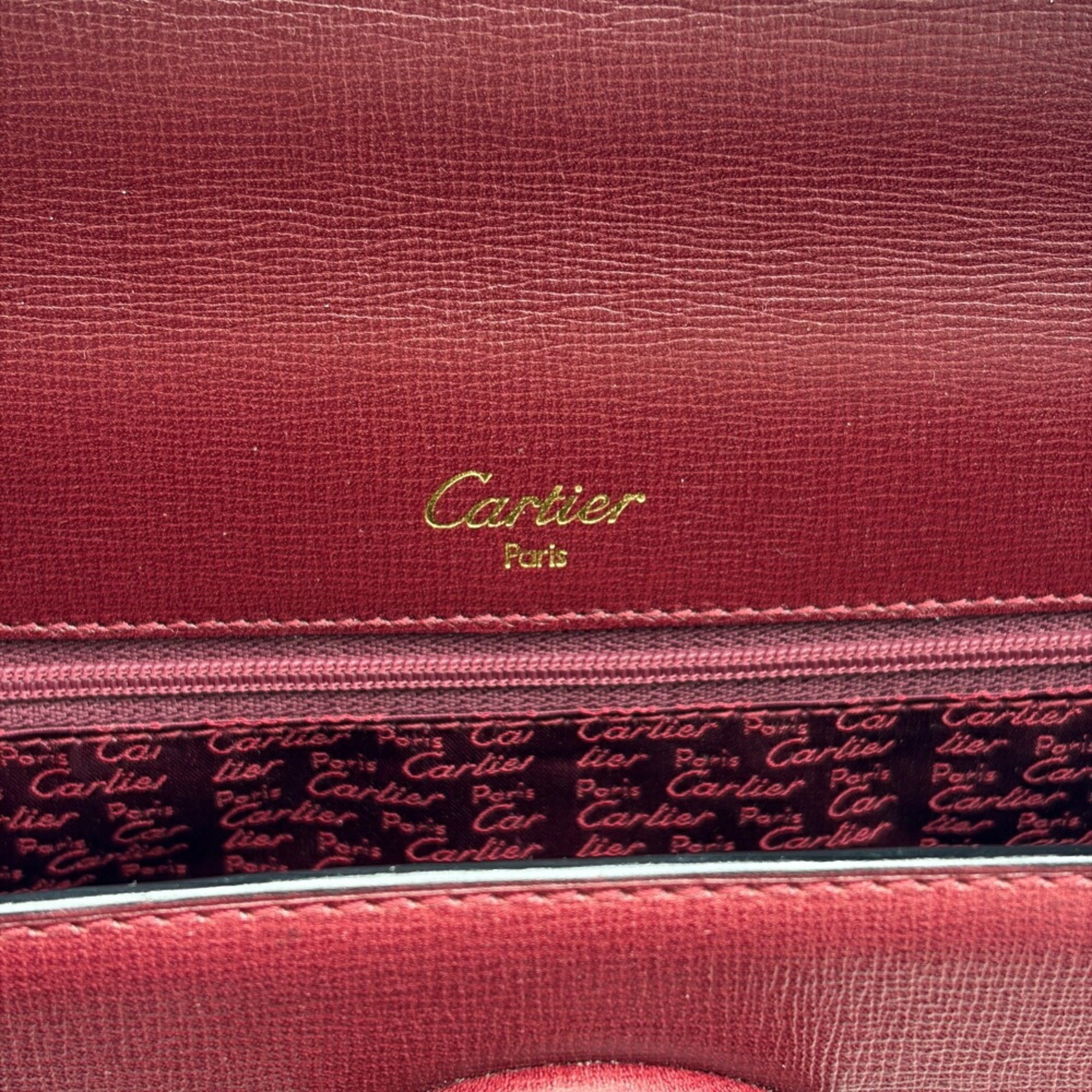 Cartier Must Bordeaux Leather Handbag (Pre-Owned)