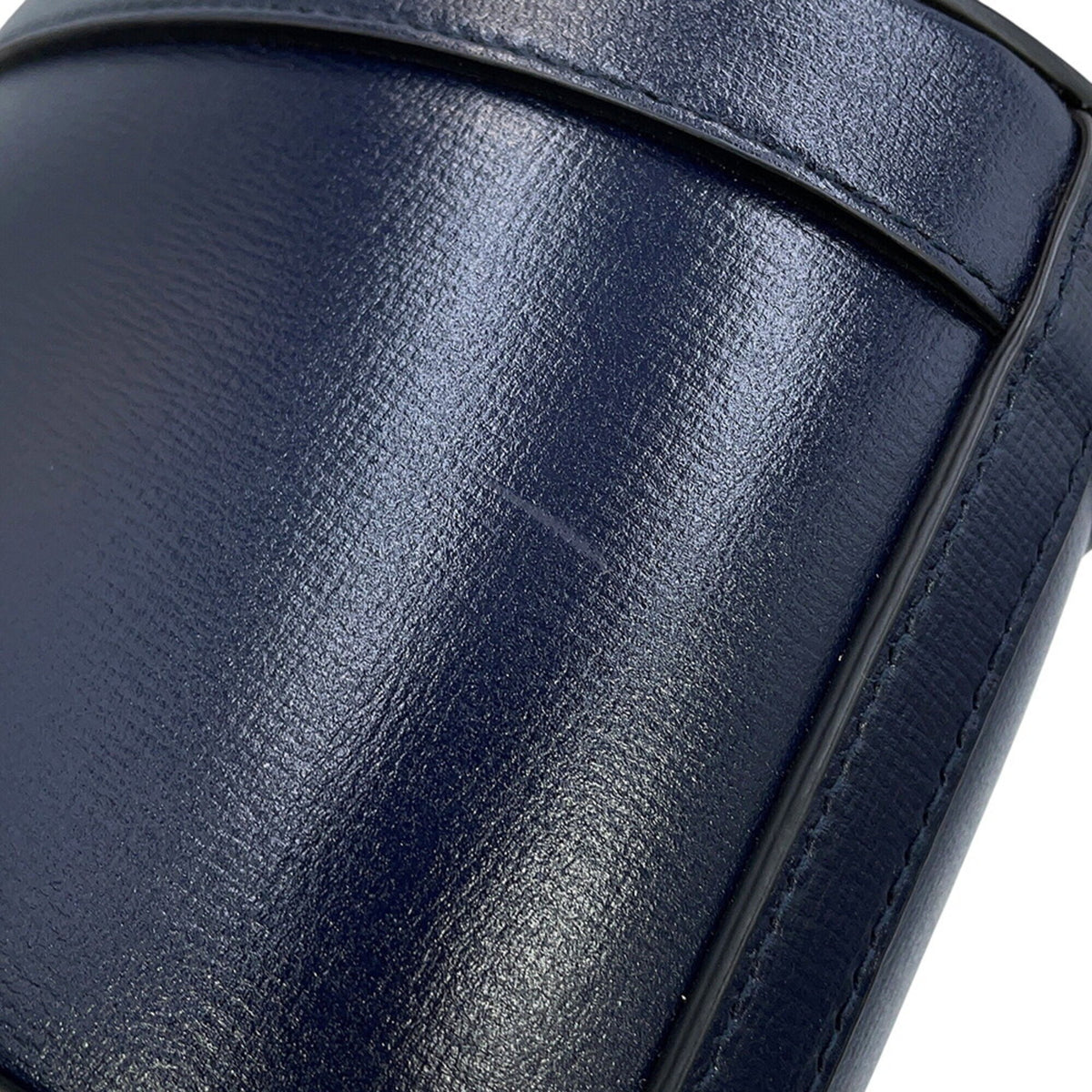 Gucci Navy Red Color Leather Shoulder Bag (Pre-Owned)