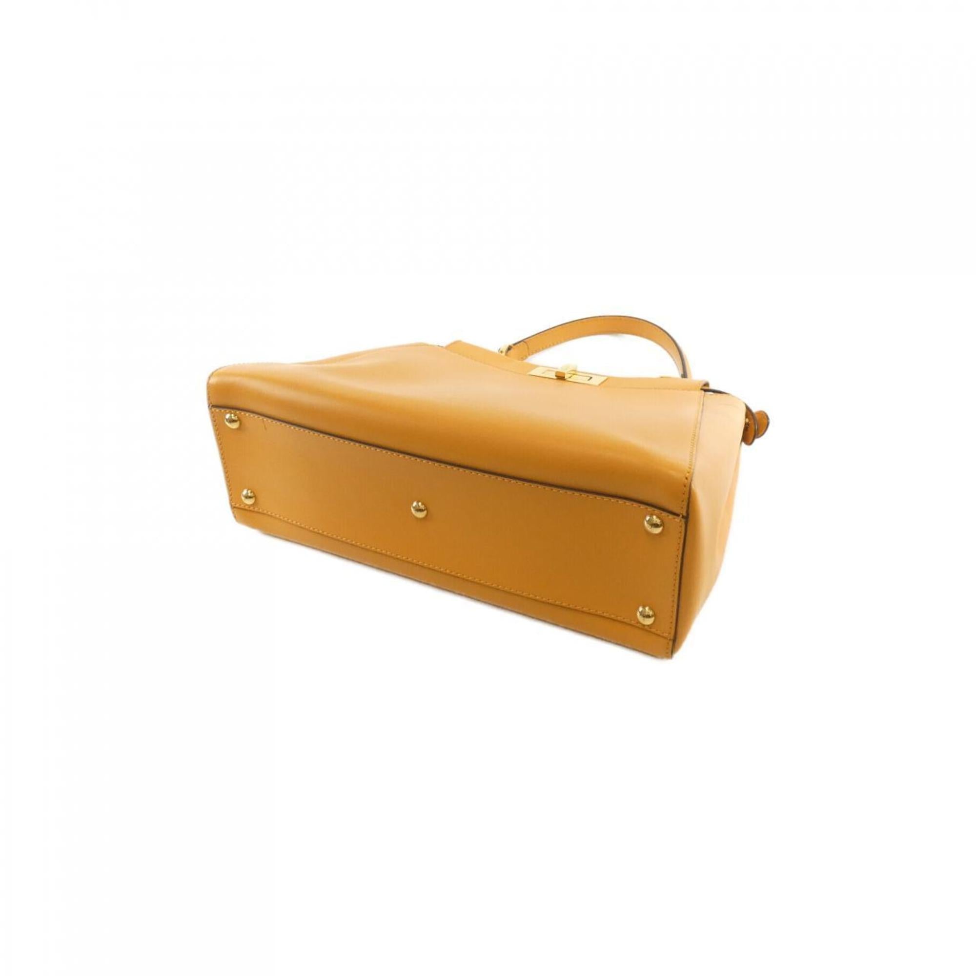 Fendi Peekaboo Camel Leather Handbag (Pre-Owned)