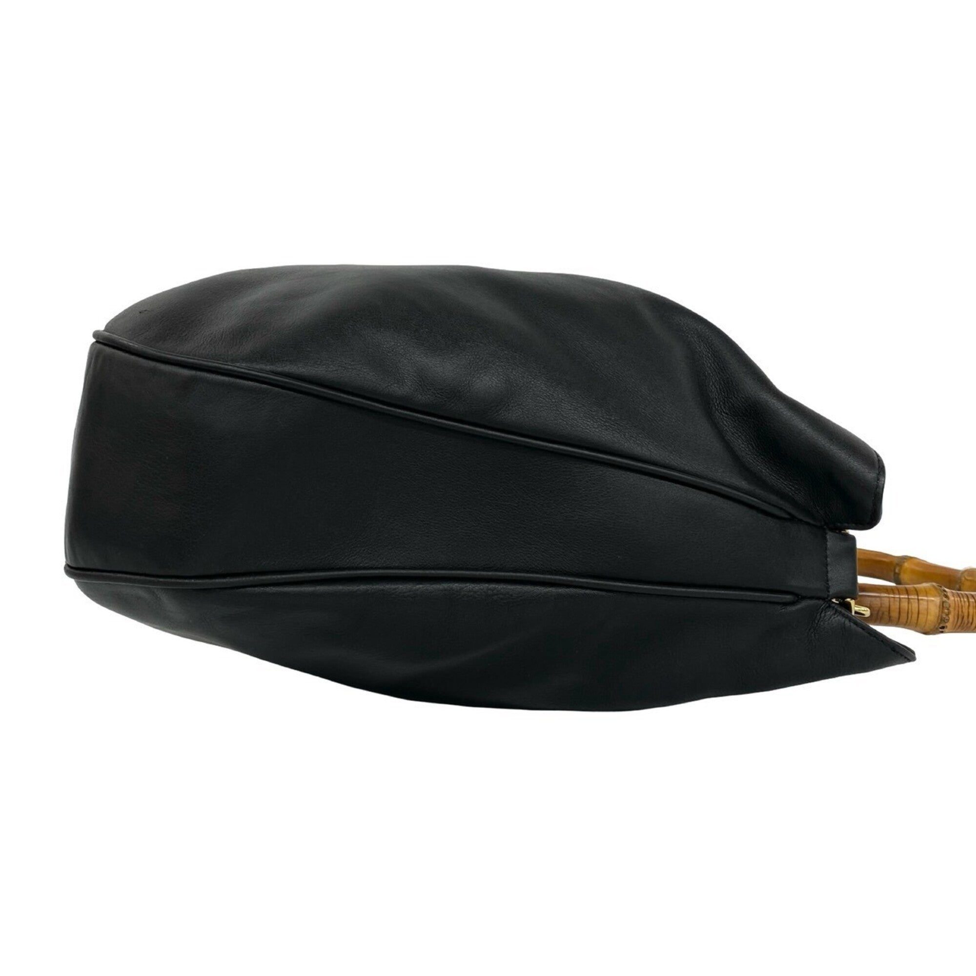 Gucci Black Leather Handbag Shoulder Bag Tote Bag (Pre-Owned)