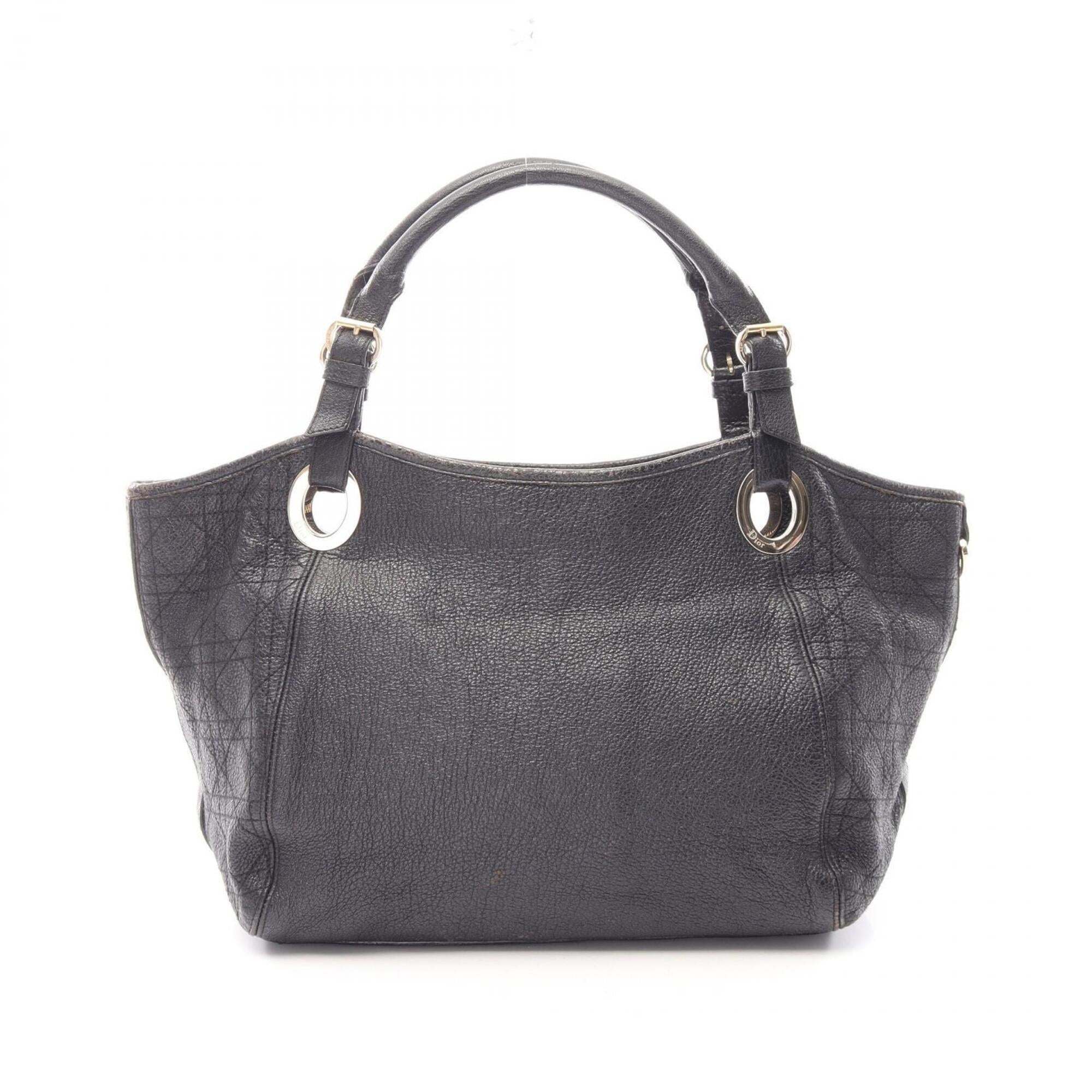 Christian Dior Black Leather Tote Bag (Pre-Owned)