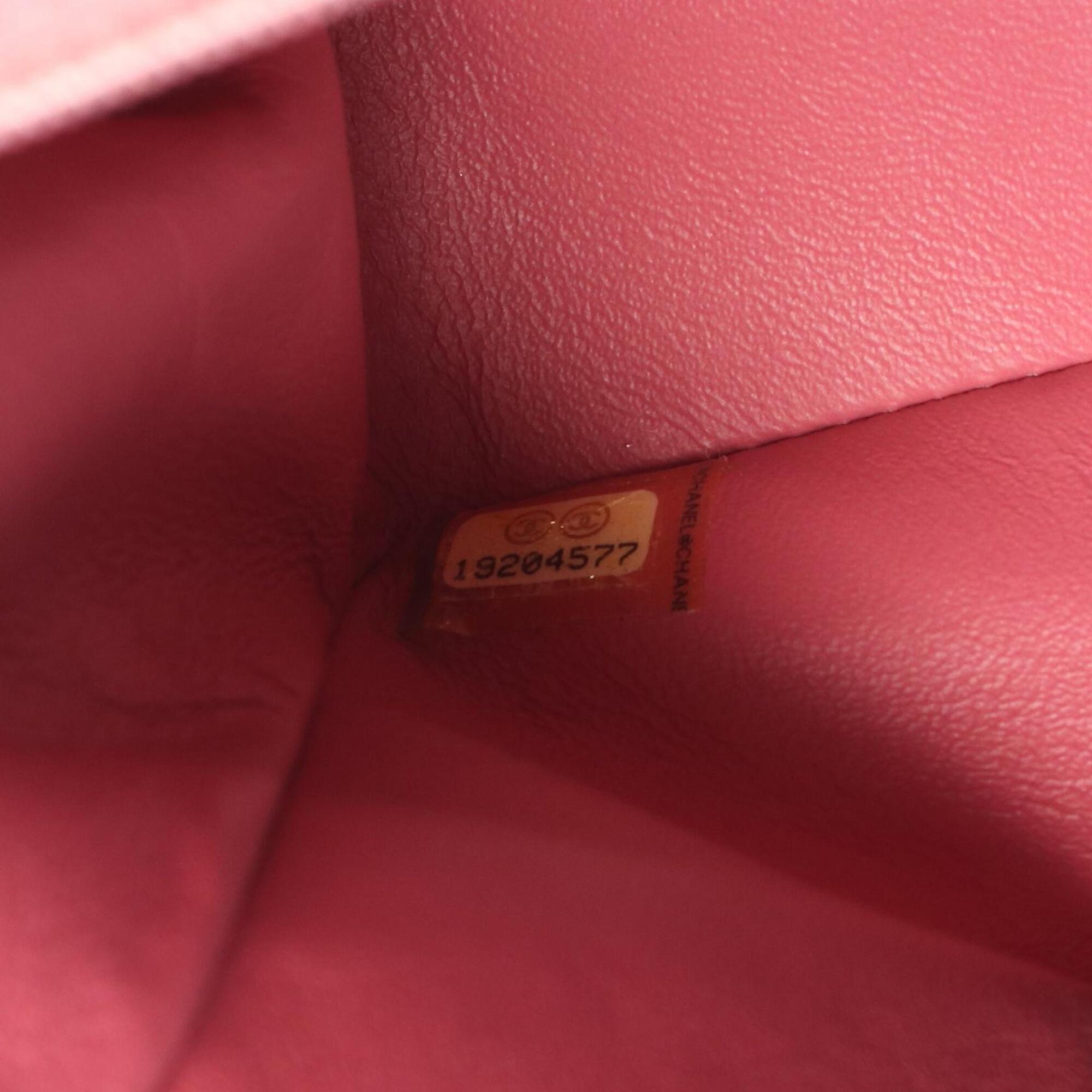 Chanel Pink Leather Handbag Shoulder Bag (Pre-Owned)