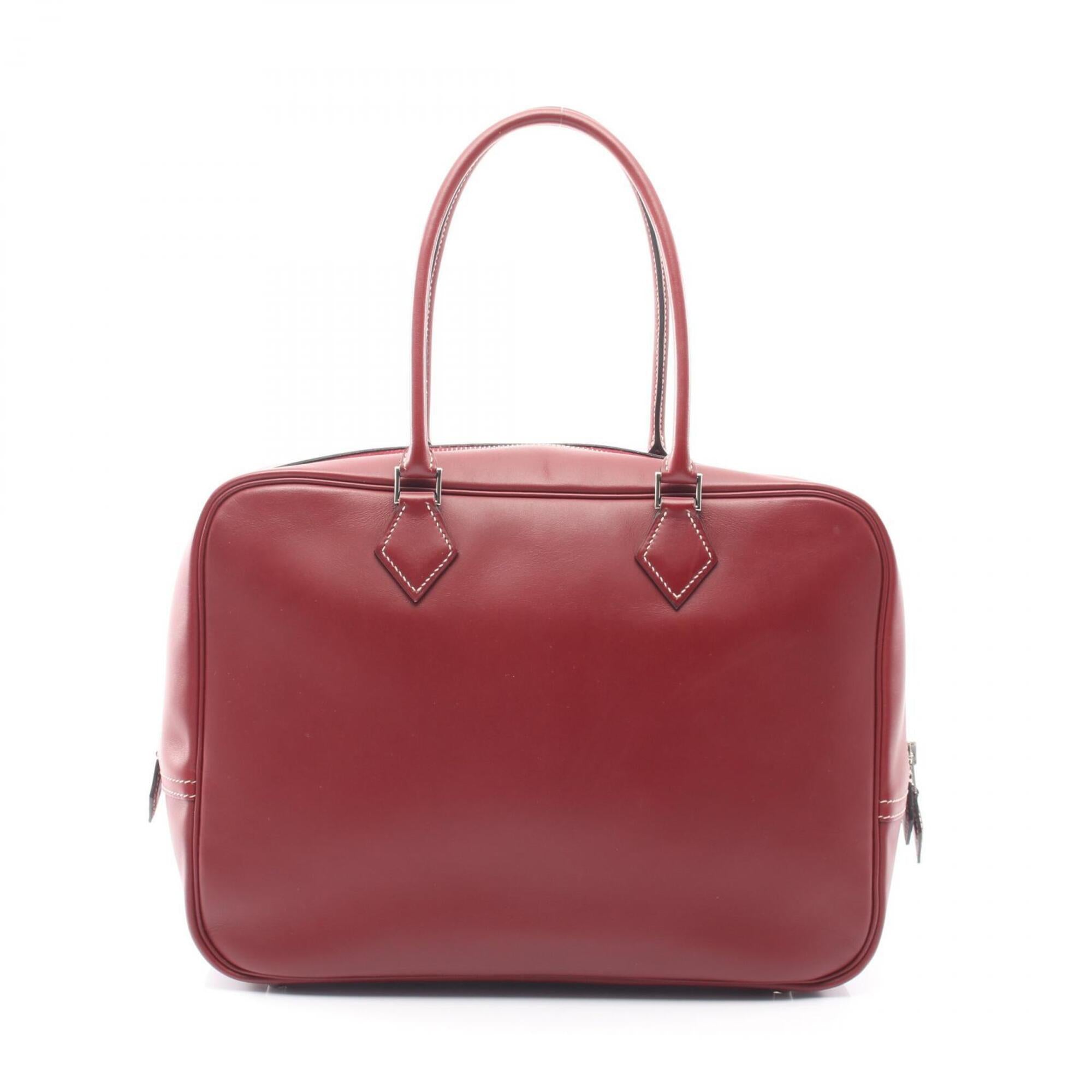 Hermes Bordeaux Rouge H Gulliver Leather Handbag (Pre-Owned)