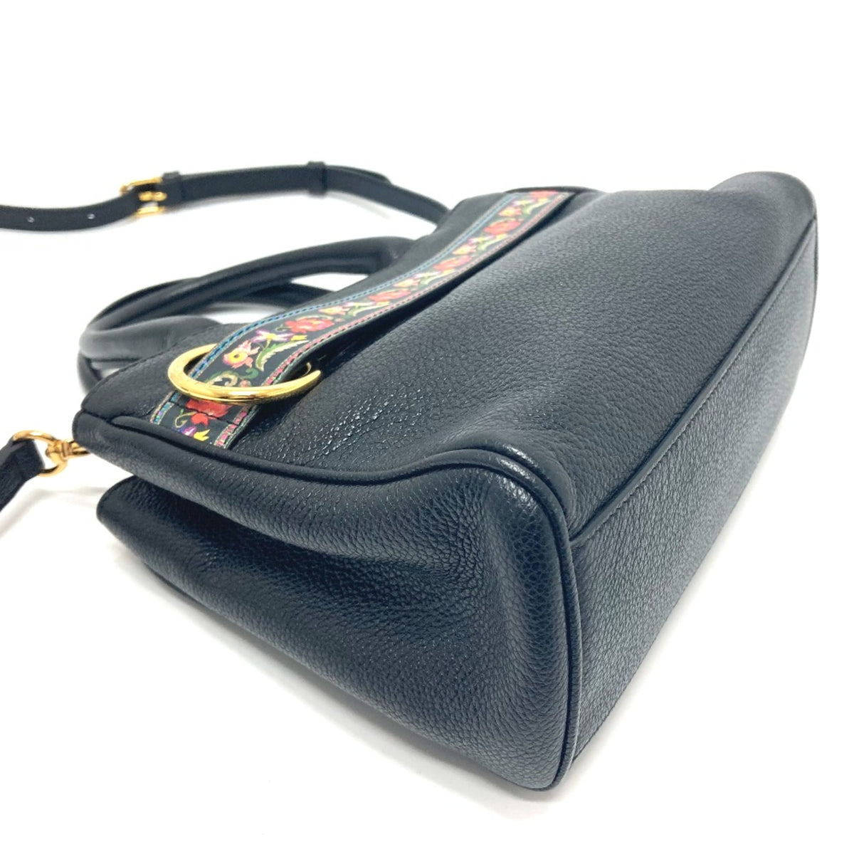 Etro Black Leather Handbag (Pre-Owned)