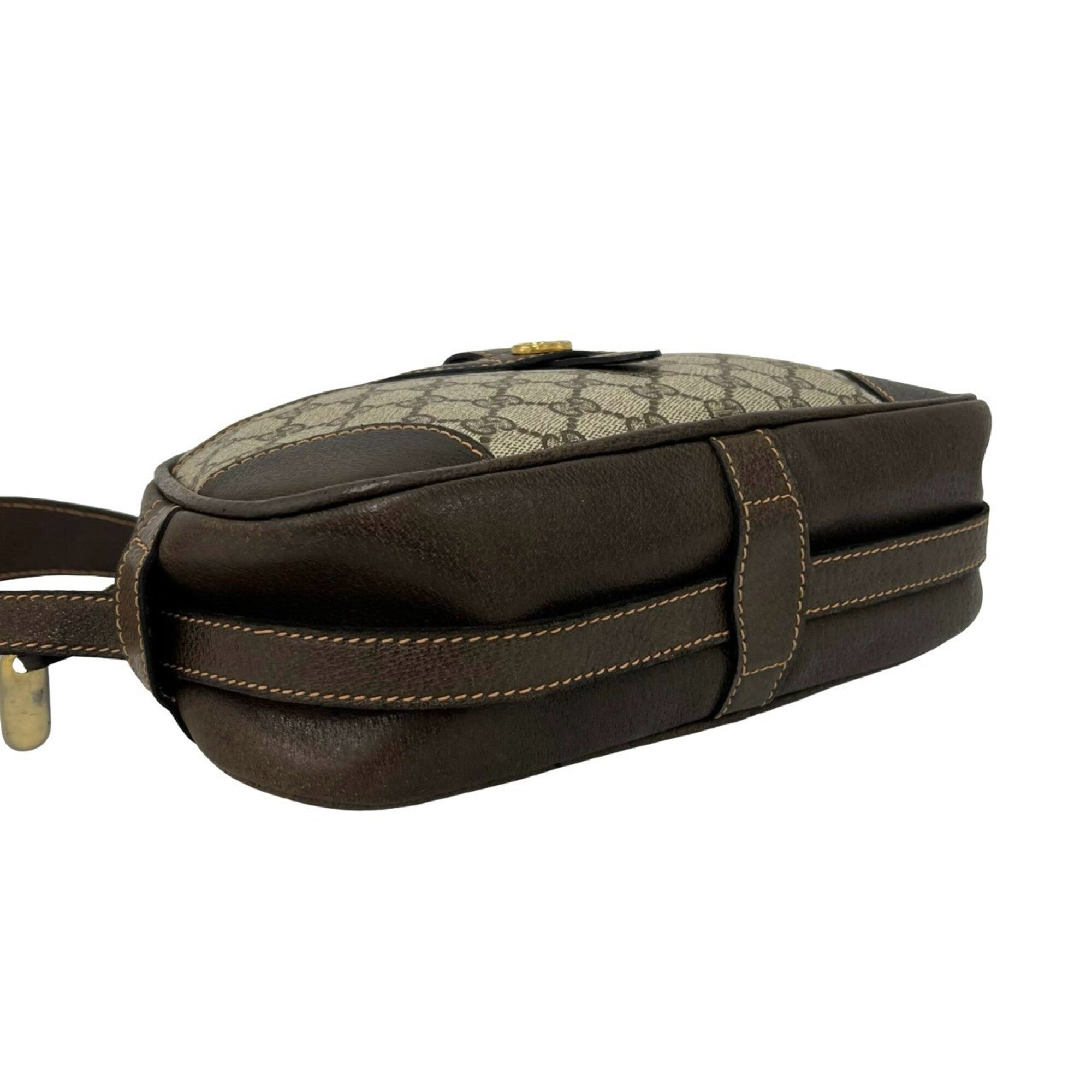 Gucci Brown Leather Pvc Pochette Shoulder Bag (Pre-Owned)