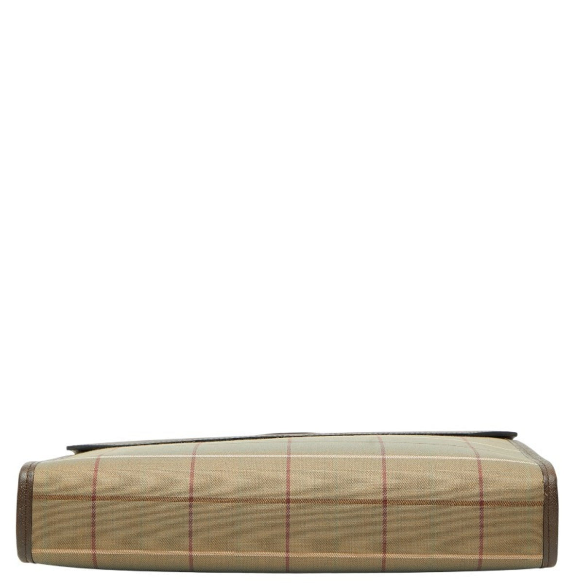 Burberry Khaki Brown Canvas Leather Clutch Bag (Pre-Owned)