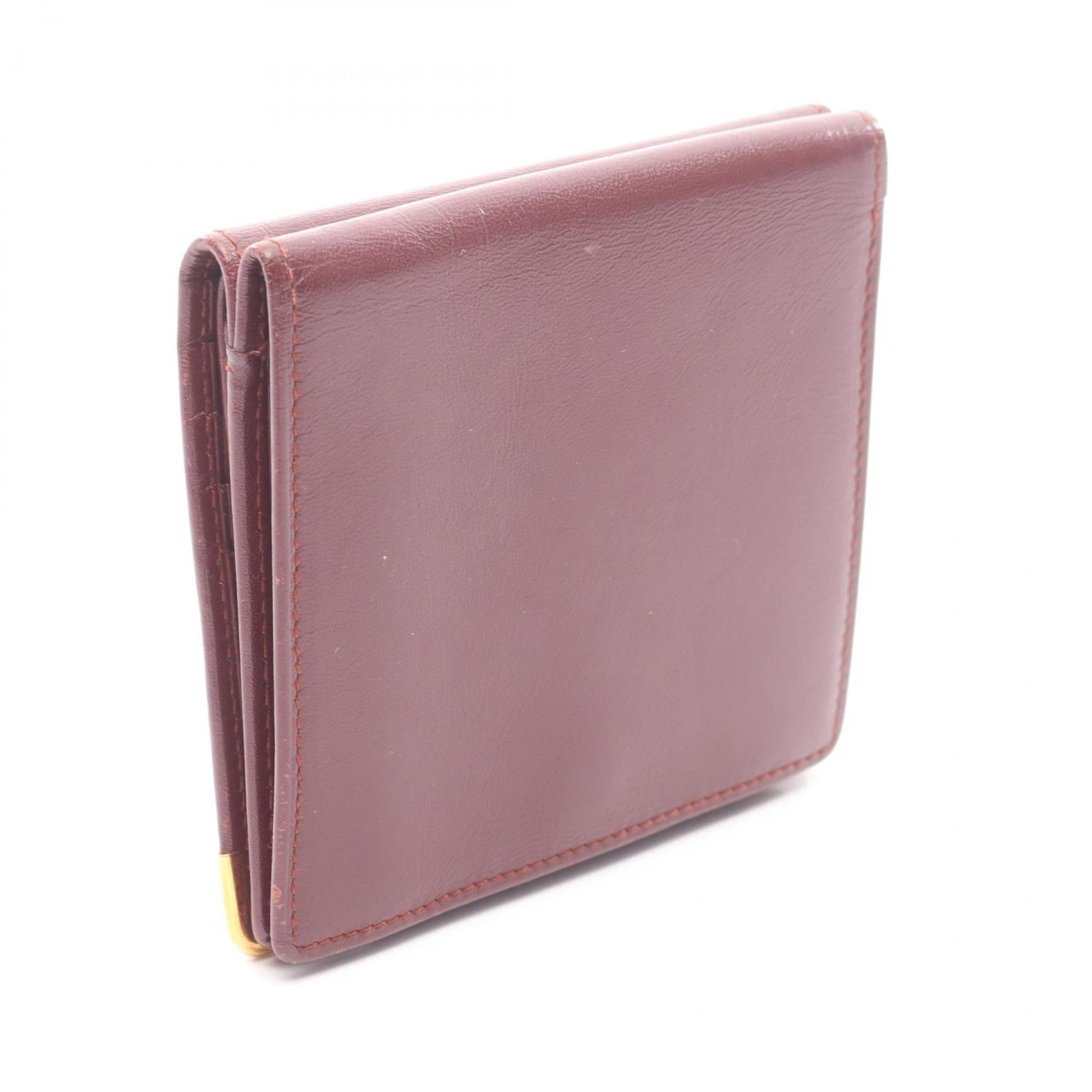 Cartier Bordeaux Leather Wallet (Bi-Fold) (Pre-Owned)