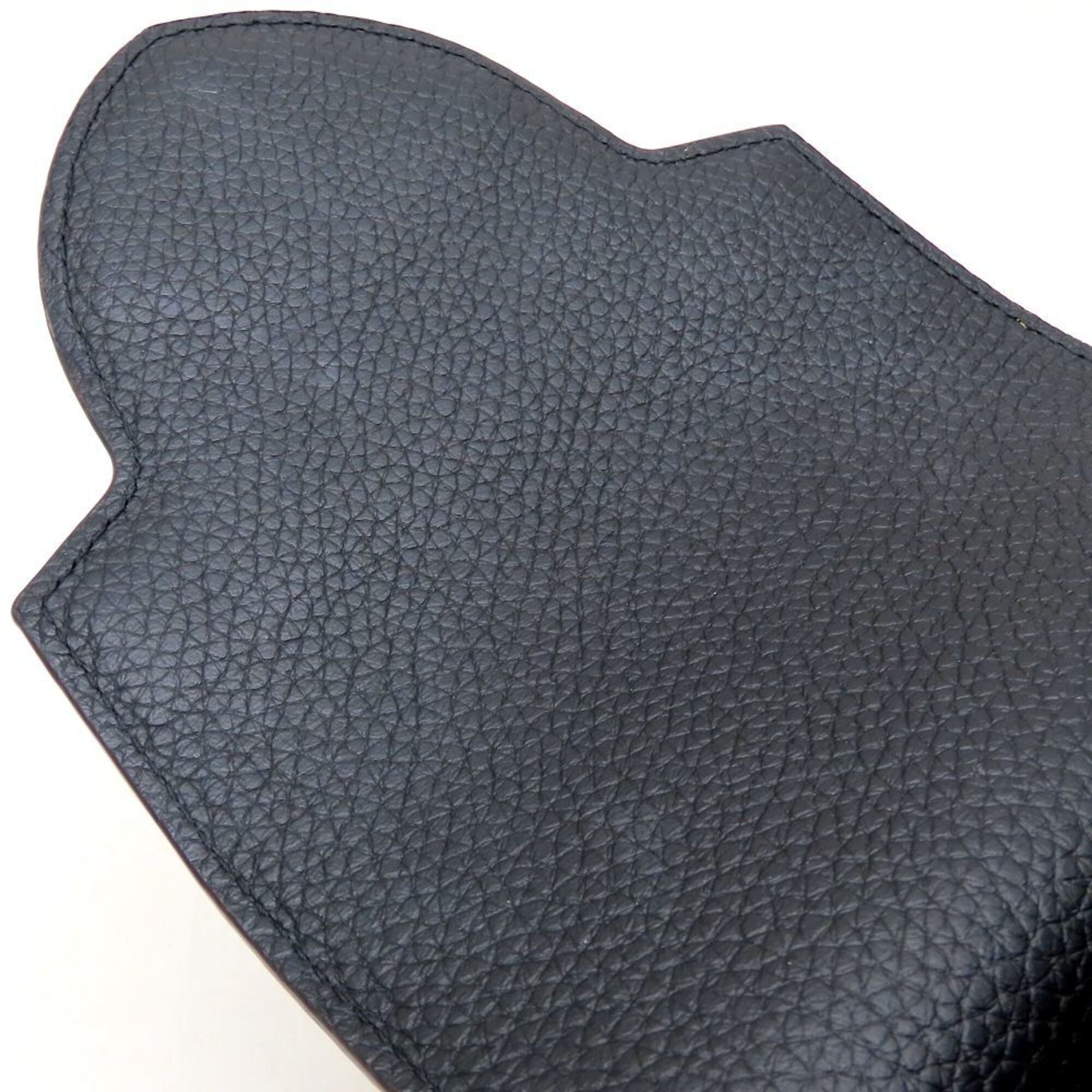 Louis Vuitton Noir Leather Handbag (Pre-Owned)
