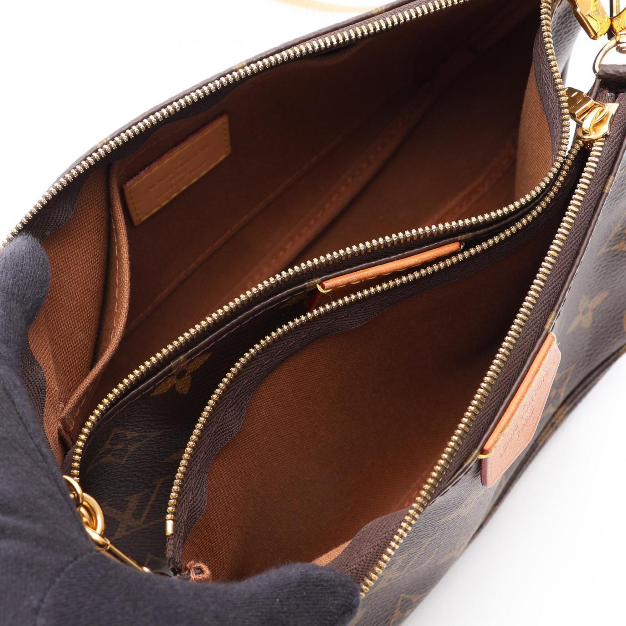 Louis Vuitton Brown Pink Pvc Leather Handbag Pochette Shoulder Bag (Pre-Owned)