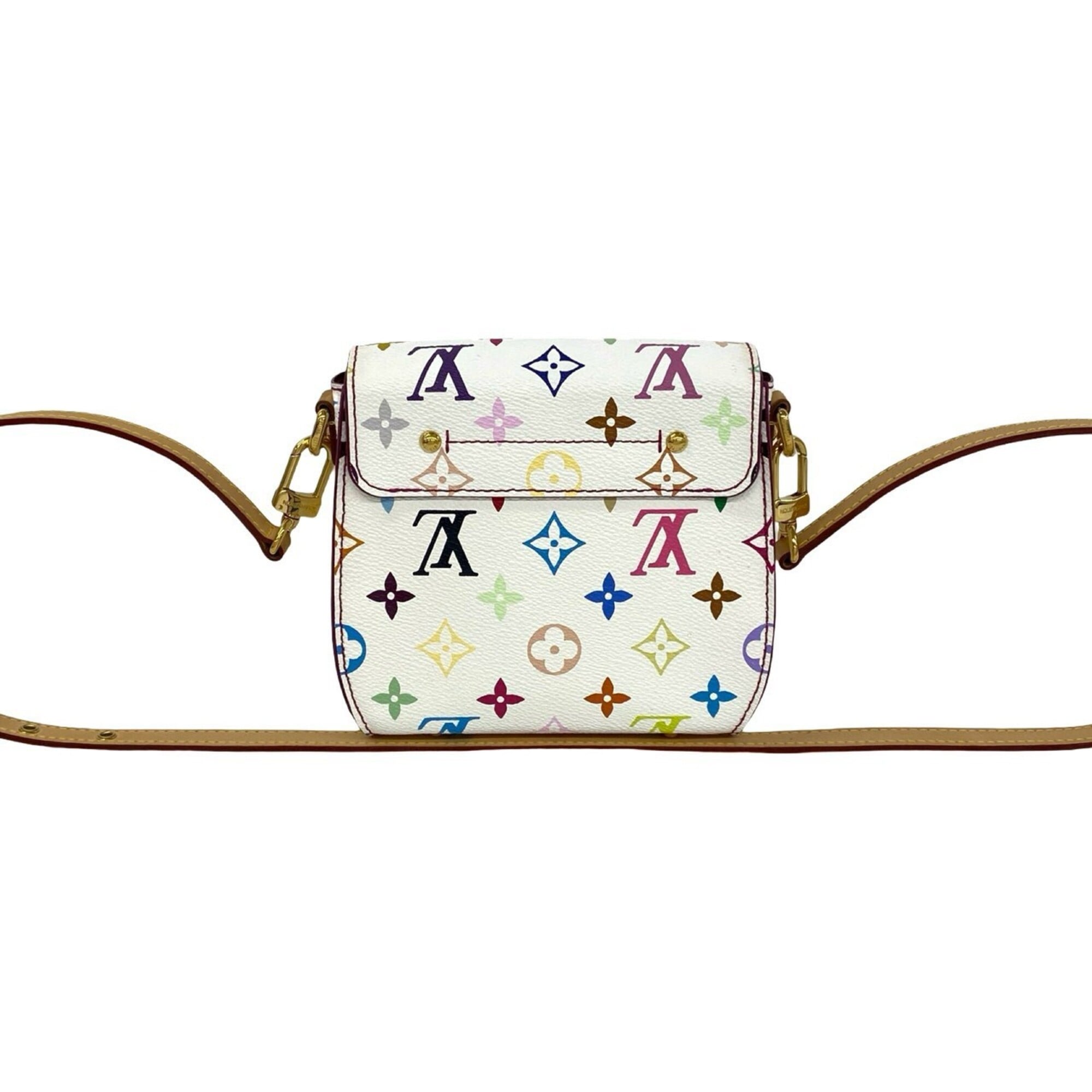 Louis Vuitton Multi-Color White Leather Pvc Shoulder Bag (Pre-Owned)