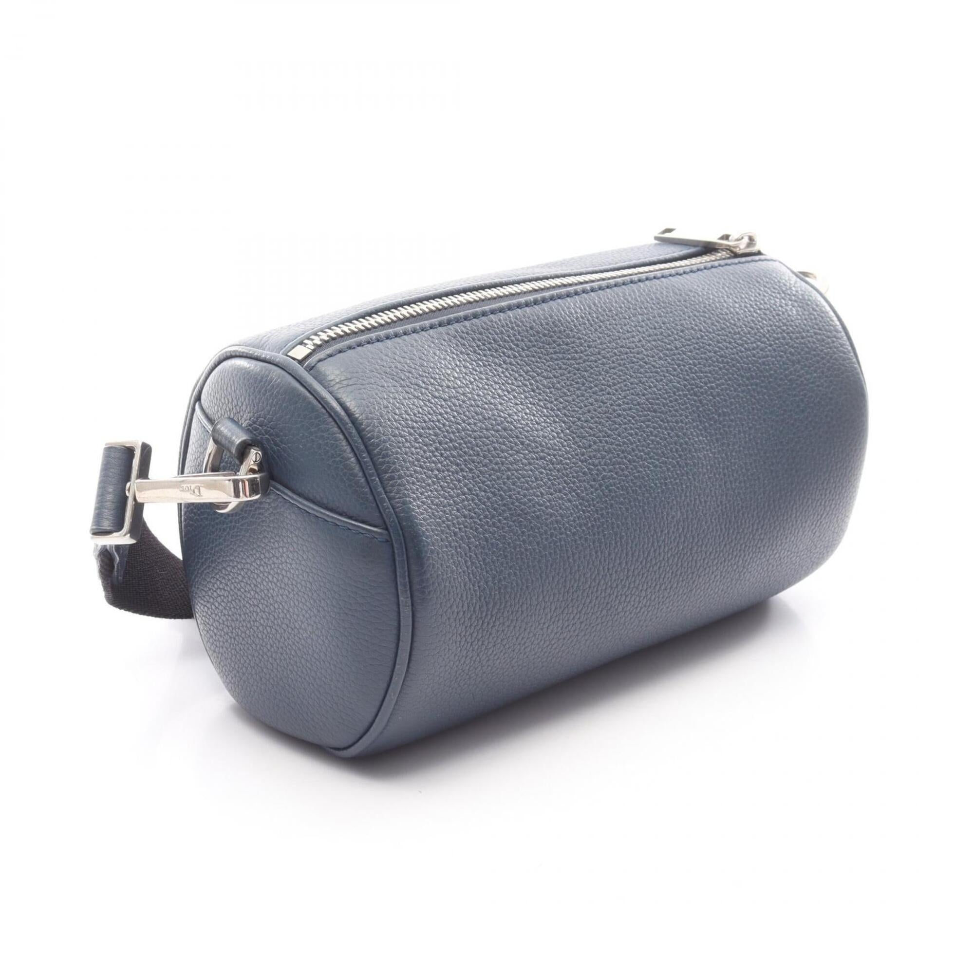 Christian Dior Blue Leather Handbag Shoulder Bag (Pre-Owned)