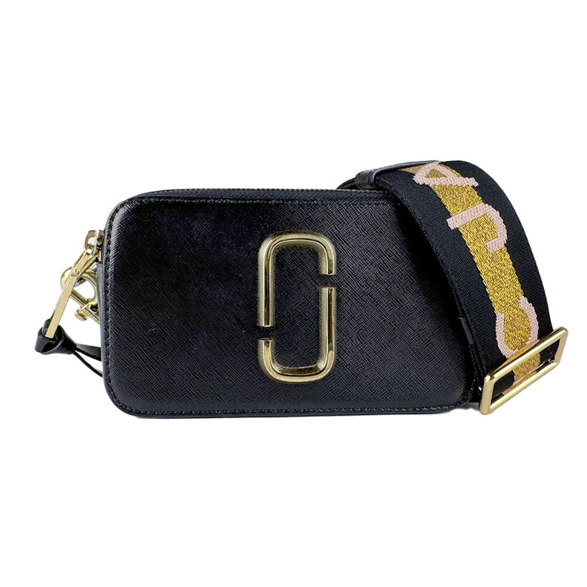Marc Jacobs Black Gray Ivory Coated Canvas Shoulder Bag (Pre-Owned)