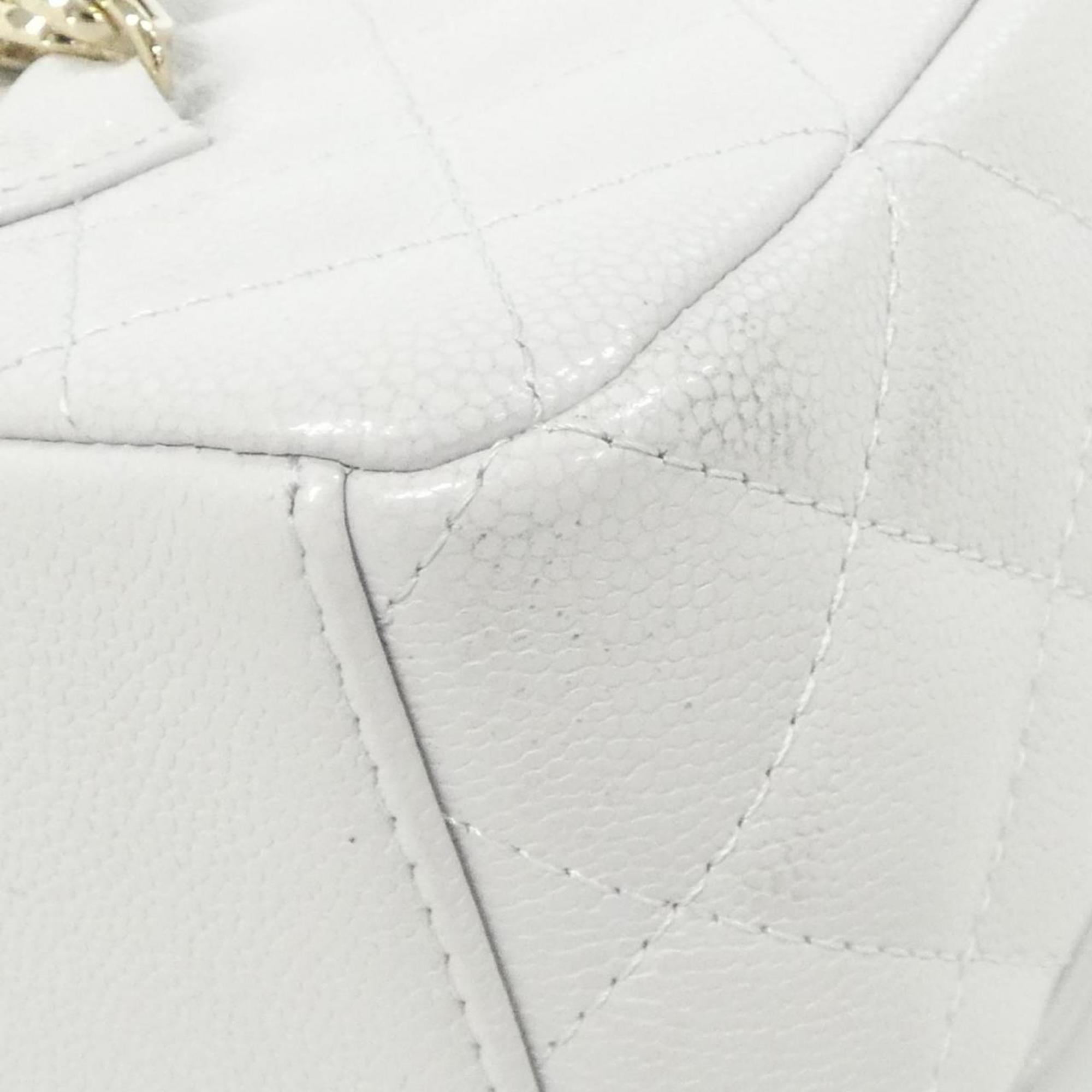 Chanel Light Gray Grained Calfskin Backpack (Pre-Owned)