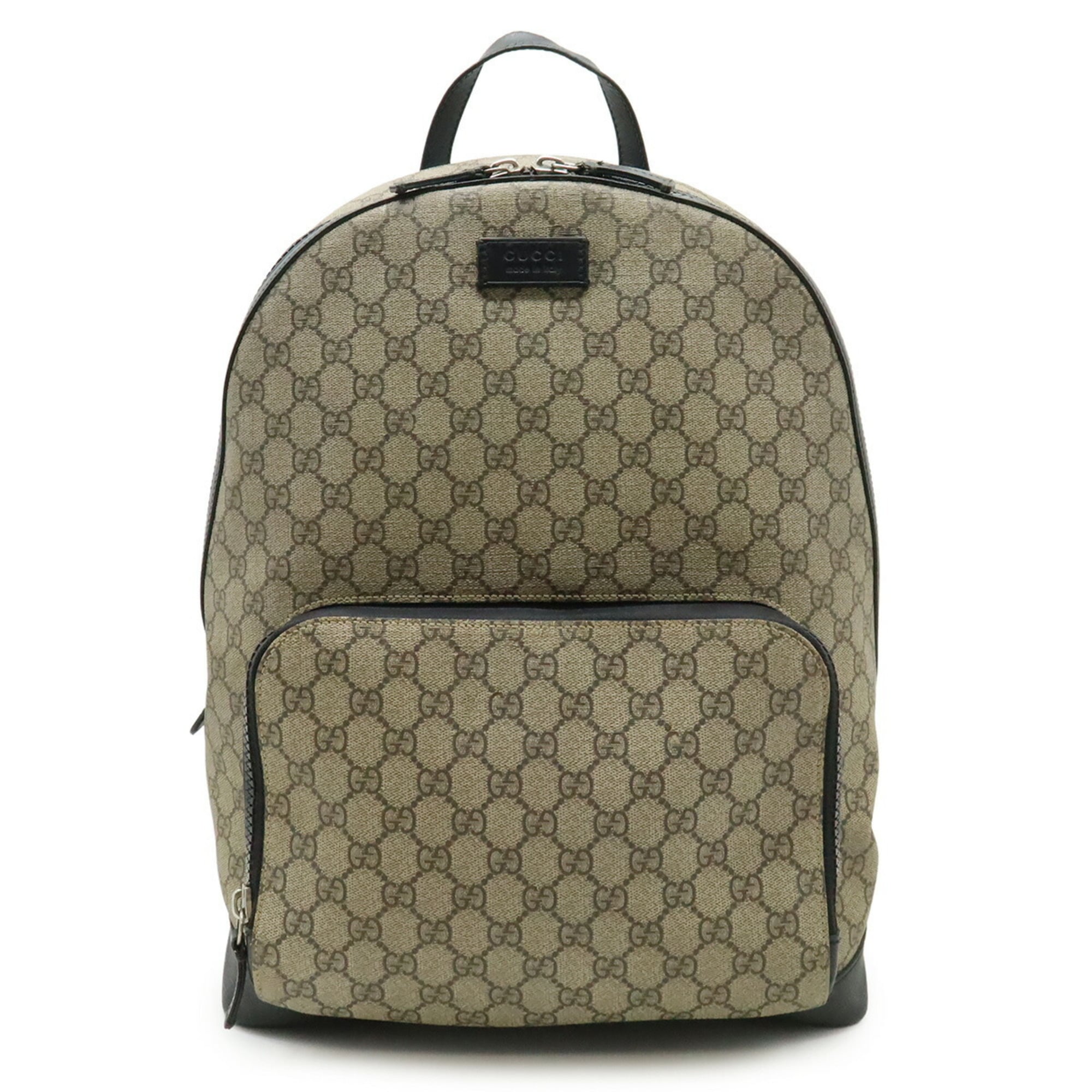 Gucci Beige Black Gg Supreme Backpack (Pre-Owned)