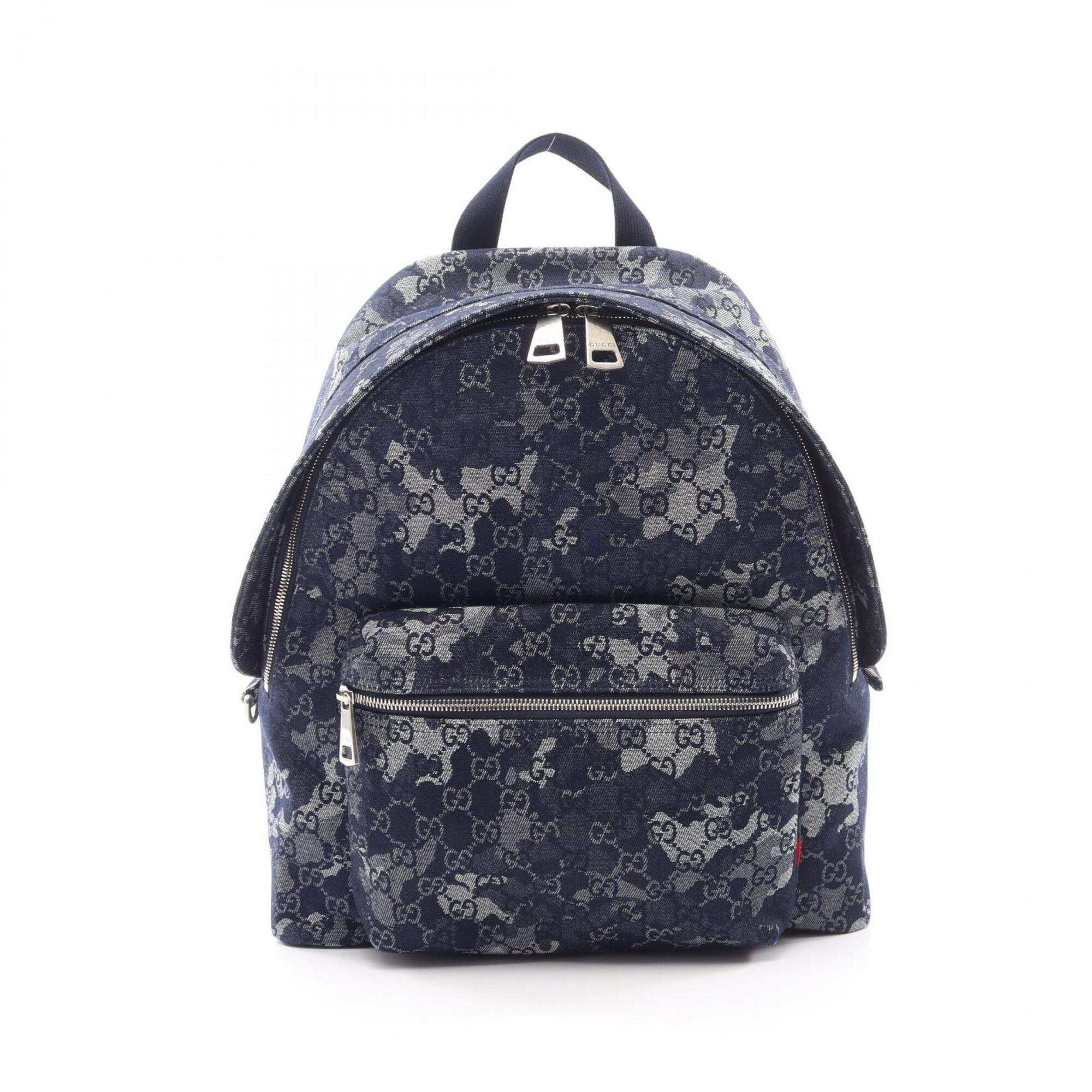 Gucci Navy Denim Backpack Handbag (Pre-Owned)