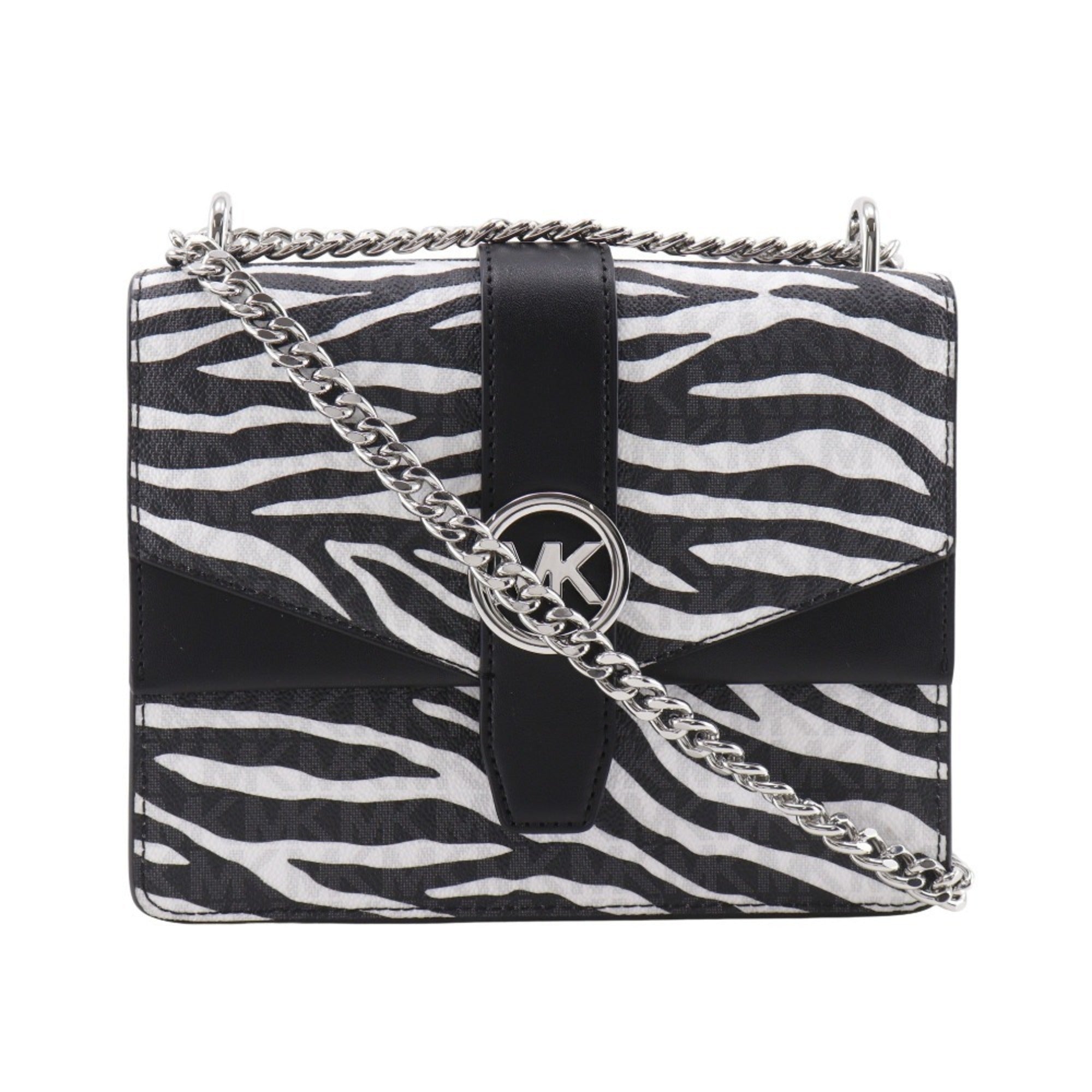 Michael Kors Black White Pvc Shoulder Bag (Pre-Owned)