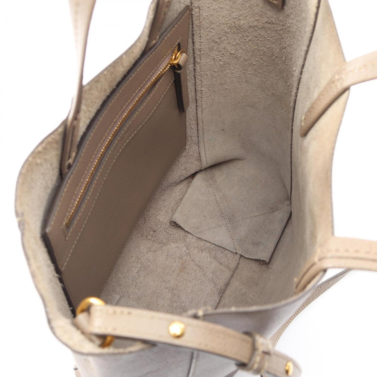 Celine Beige Leather Handbag Tote Bag (Pre-Owned)