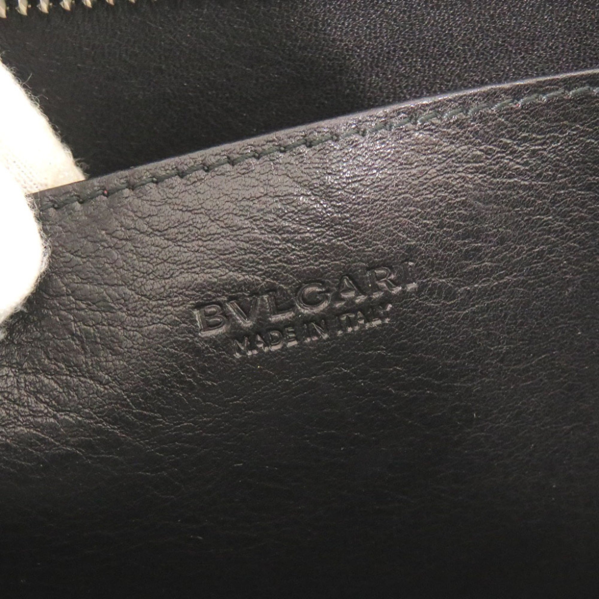 Bvlgari Black Leather Clutch Bag (Pre-Owned)