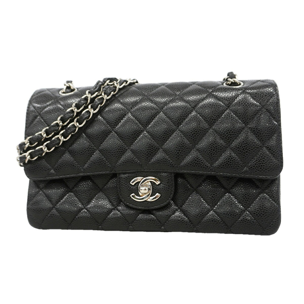 Chanel Black Grained Calfskin Shoulder Bag (Pre-Owned)