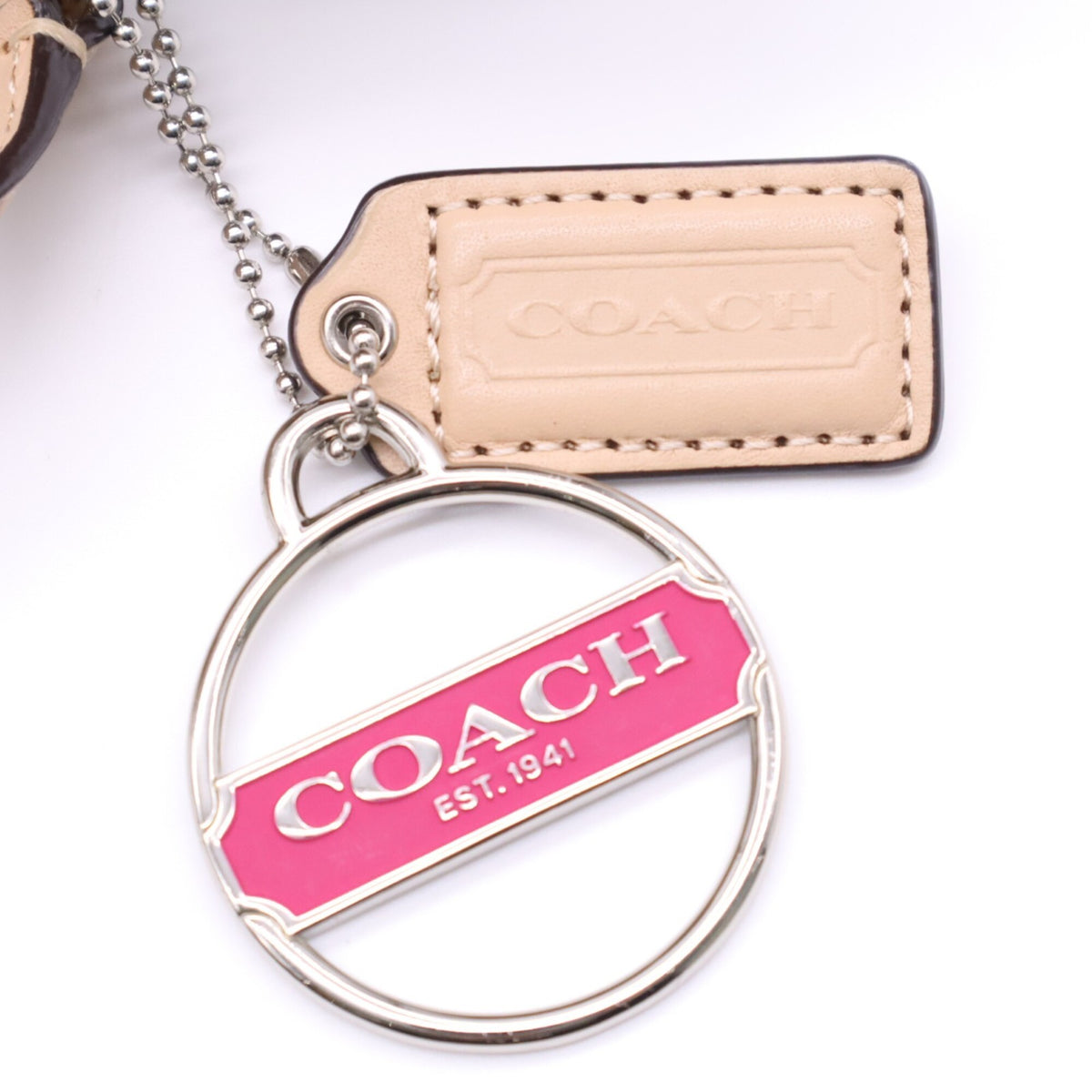 Coach Brown Pink Signature Line Tote Bag (Pre-Owned)