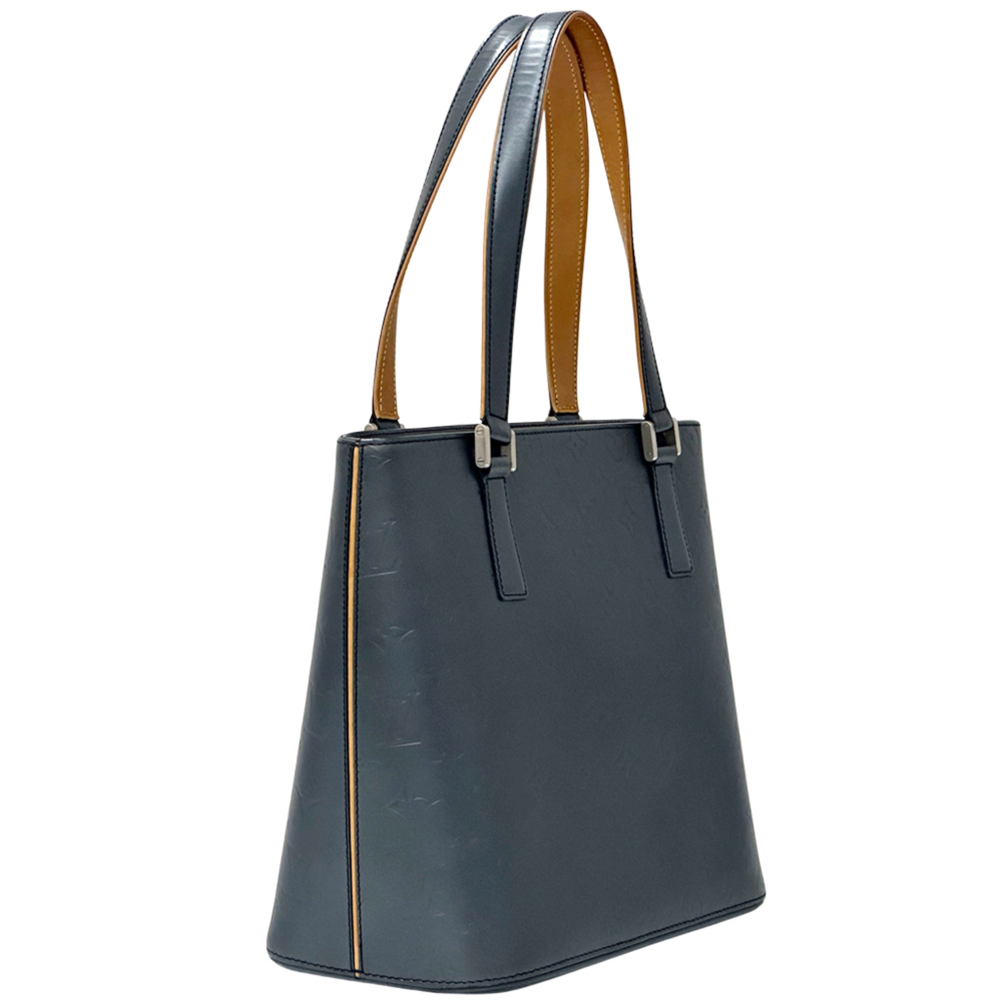 Louis Vuitton Blue Monogram Mat Handbag Tote Bag (Pre-Owned)