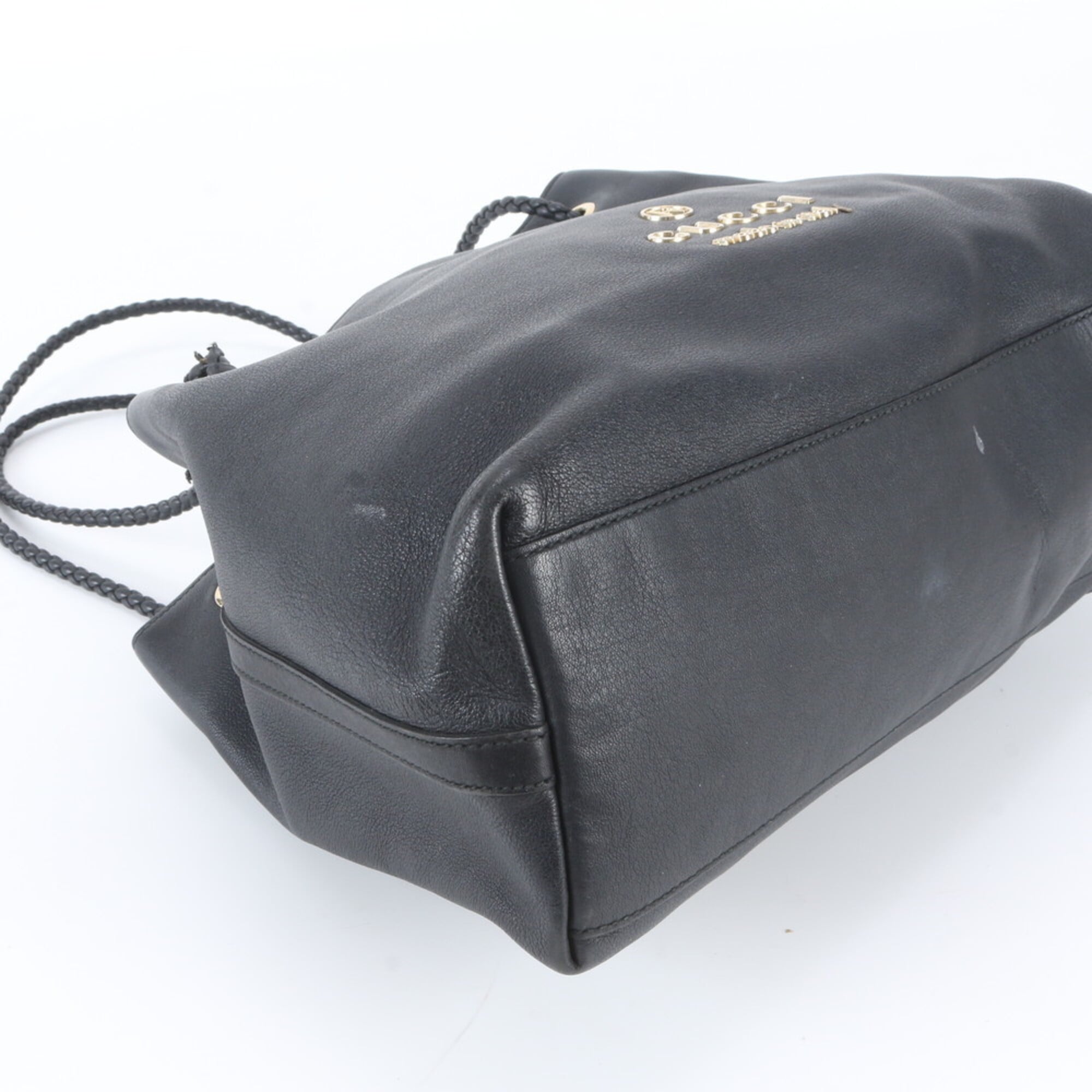 Gucci Black Leather Handbag Shoulder Bag Tote Bag (Pre-Owned)