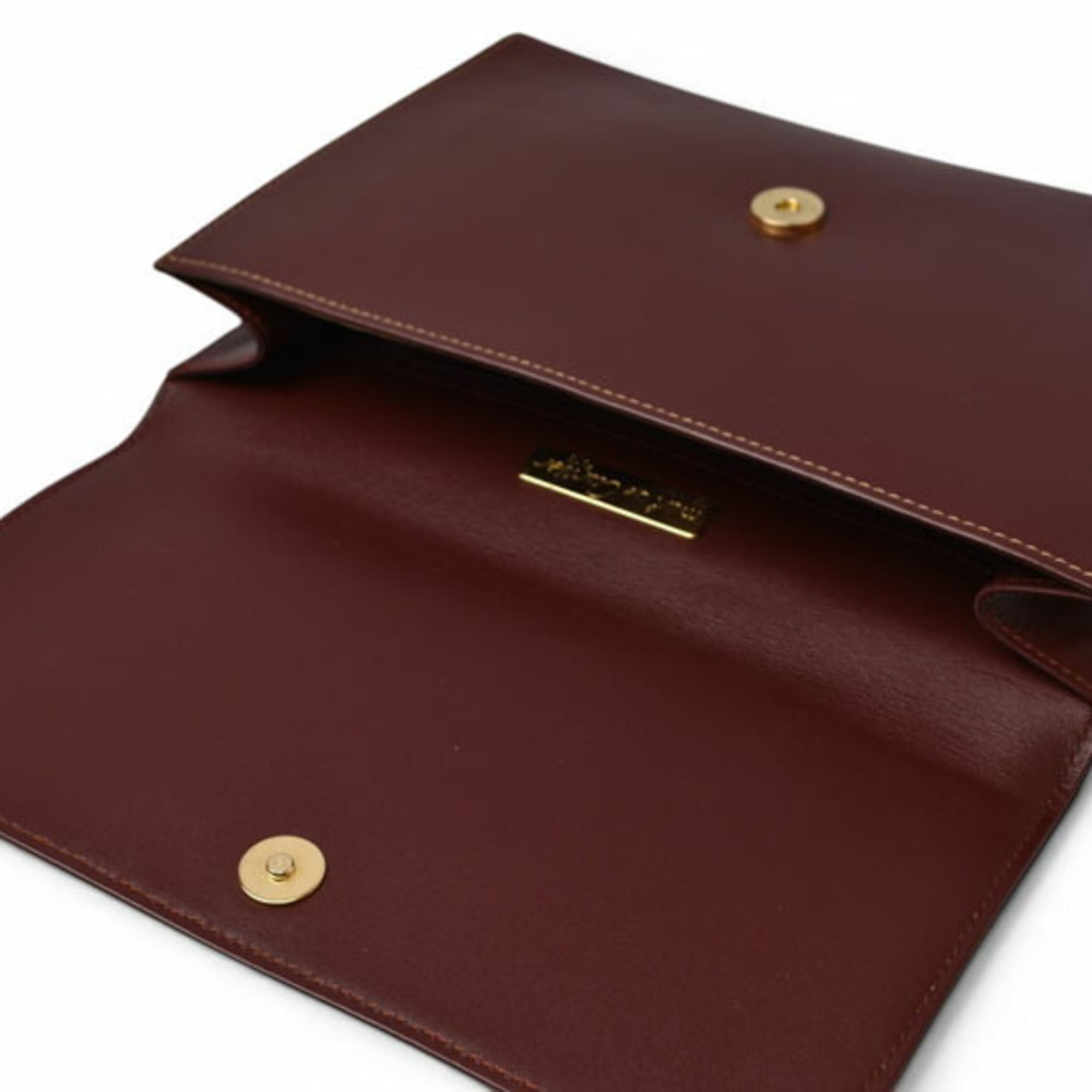 Cartier Must Bordeaux Leather Clutch Bag (Pre-Owned)