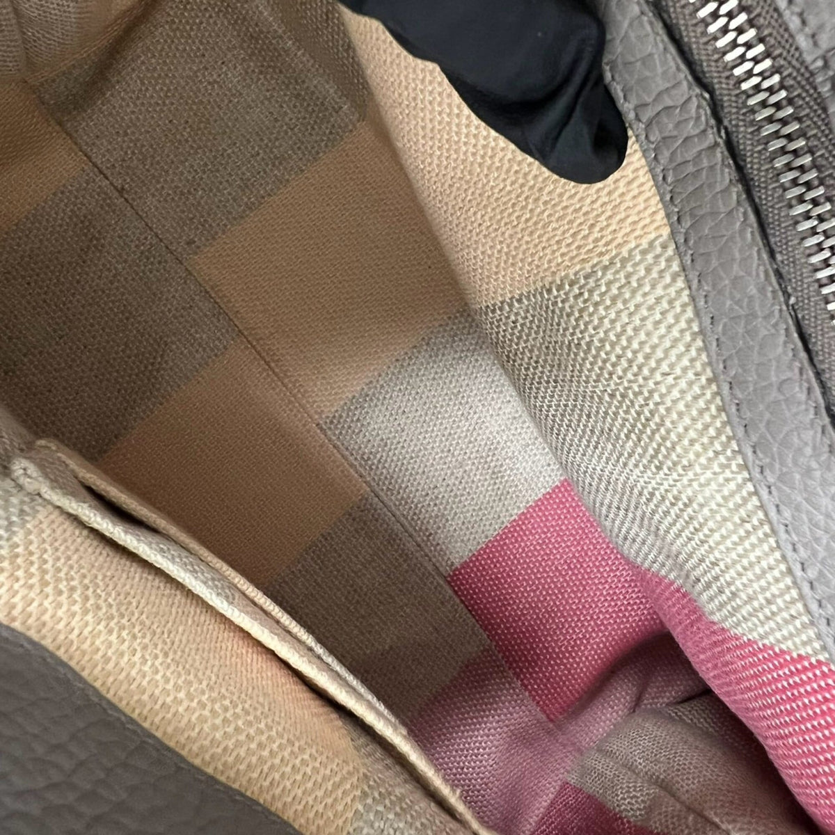 Gucci Gray Leather Bamboo Handbag Shoulder Bag Tote Bag (Pre-Owned)