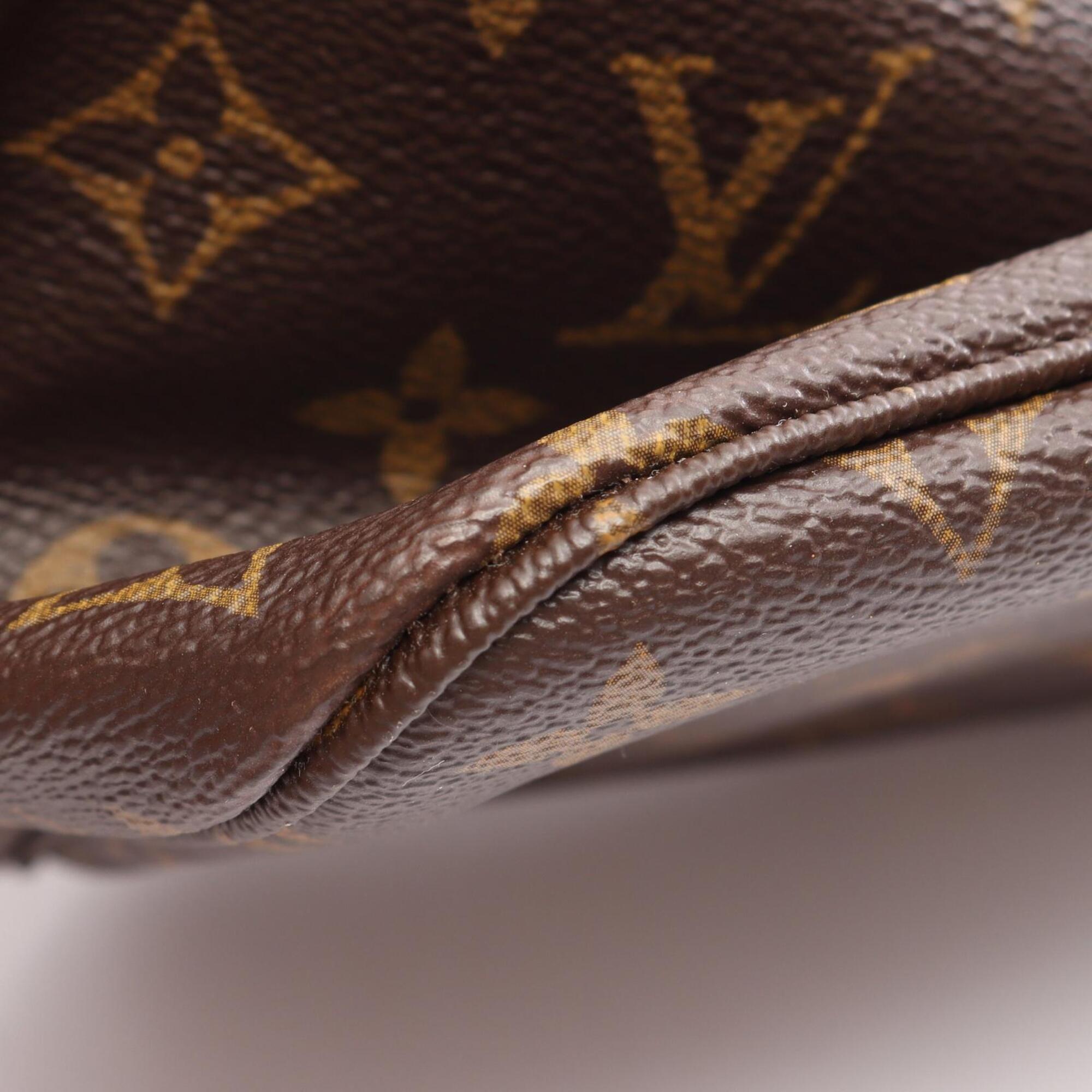 Louis Vuitton Brown Monogram Coated Canvas Leather Handbag Tote Bag (Pre-Owned)